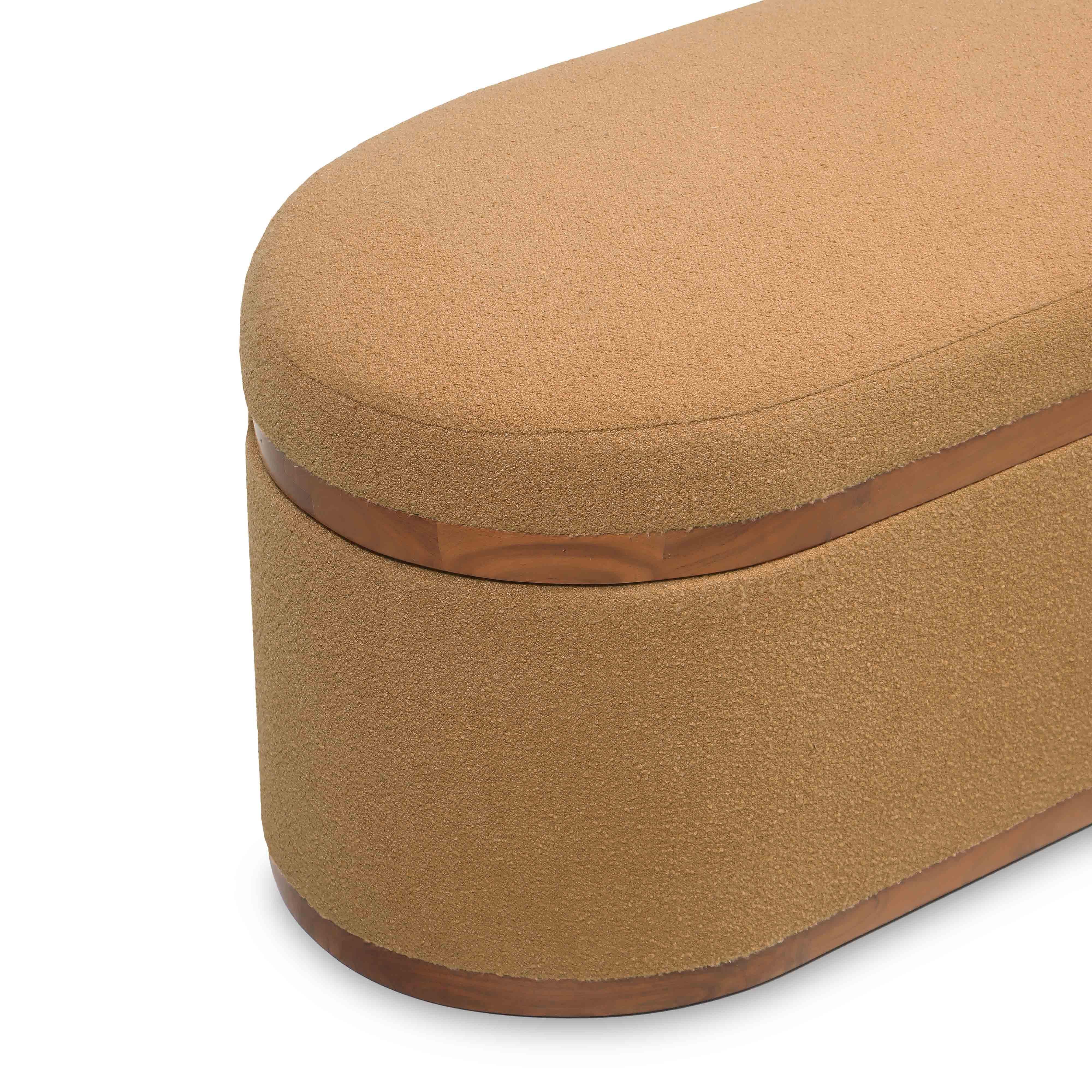 TOV Furniture Olivier Storage Ottoman, Peach, large
