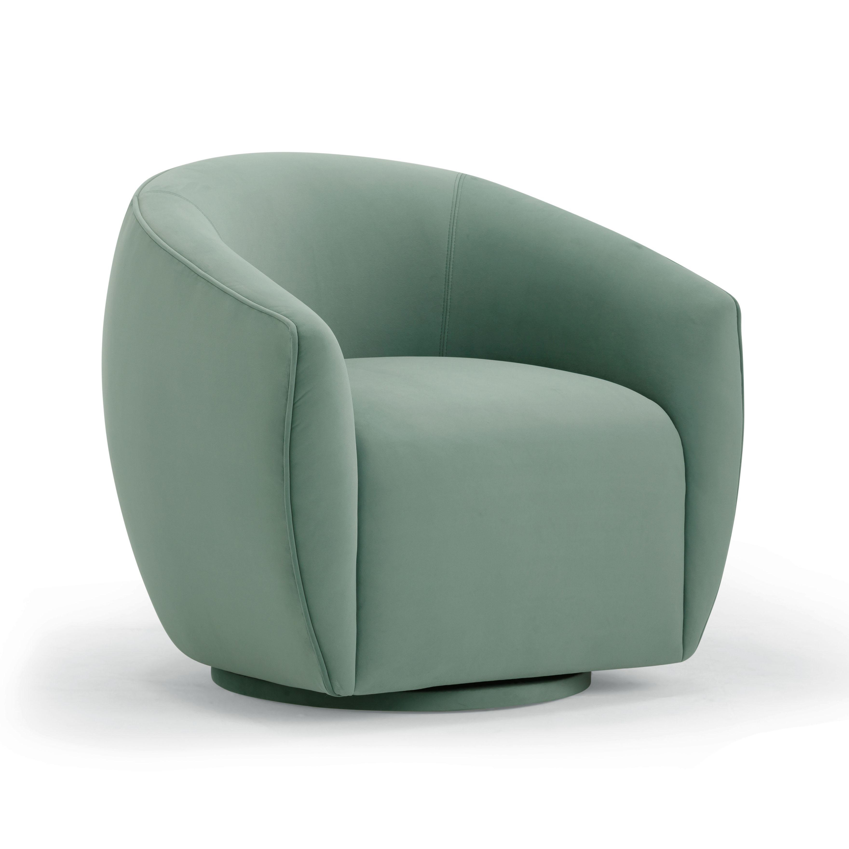 TOV Furniture Jordan Swivel Chair, Sea Blue, large
