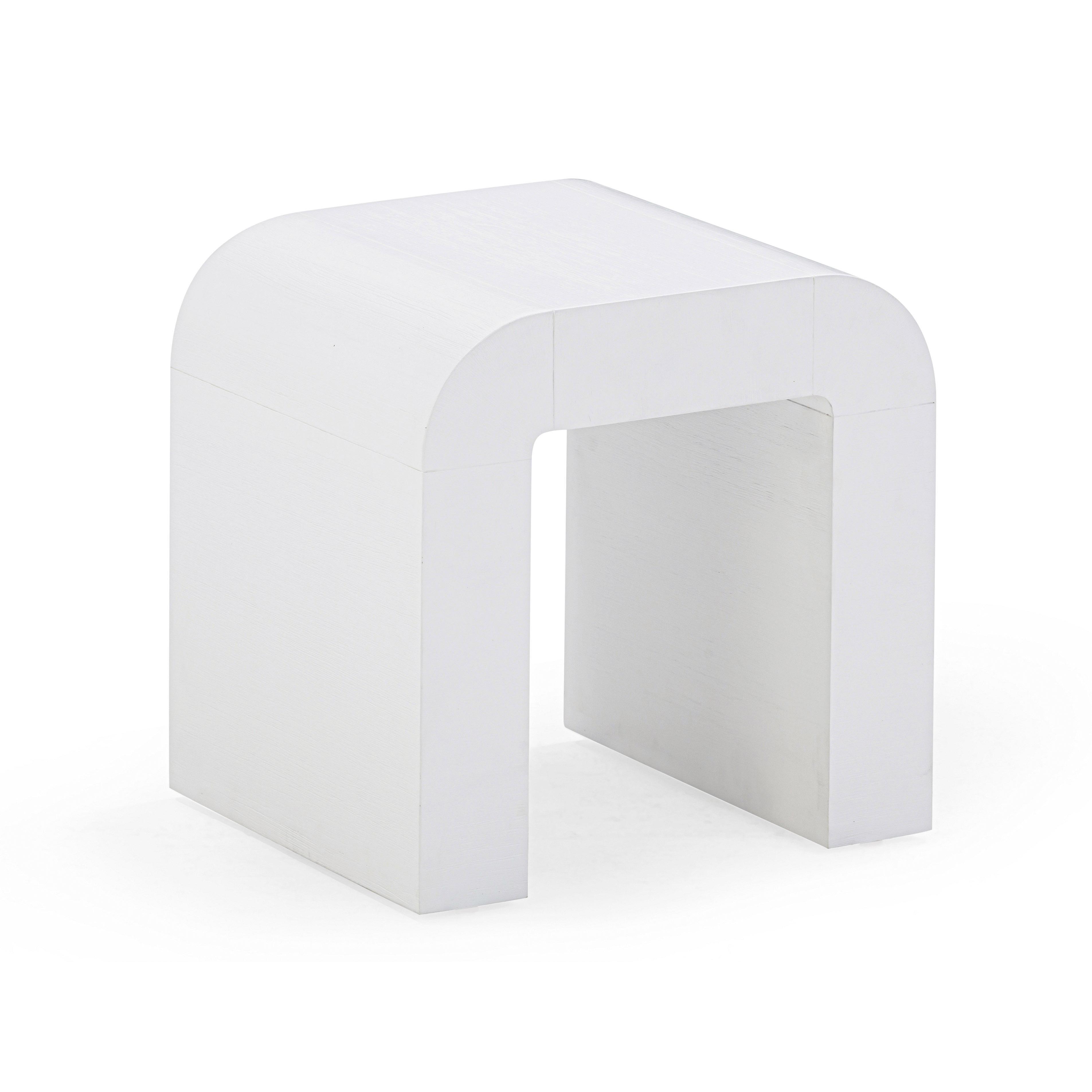 TOV Furniture Hump Side Table, White, large