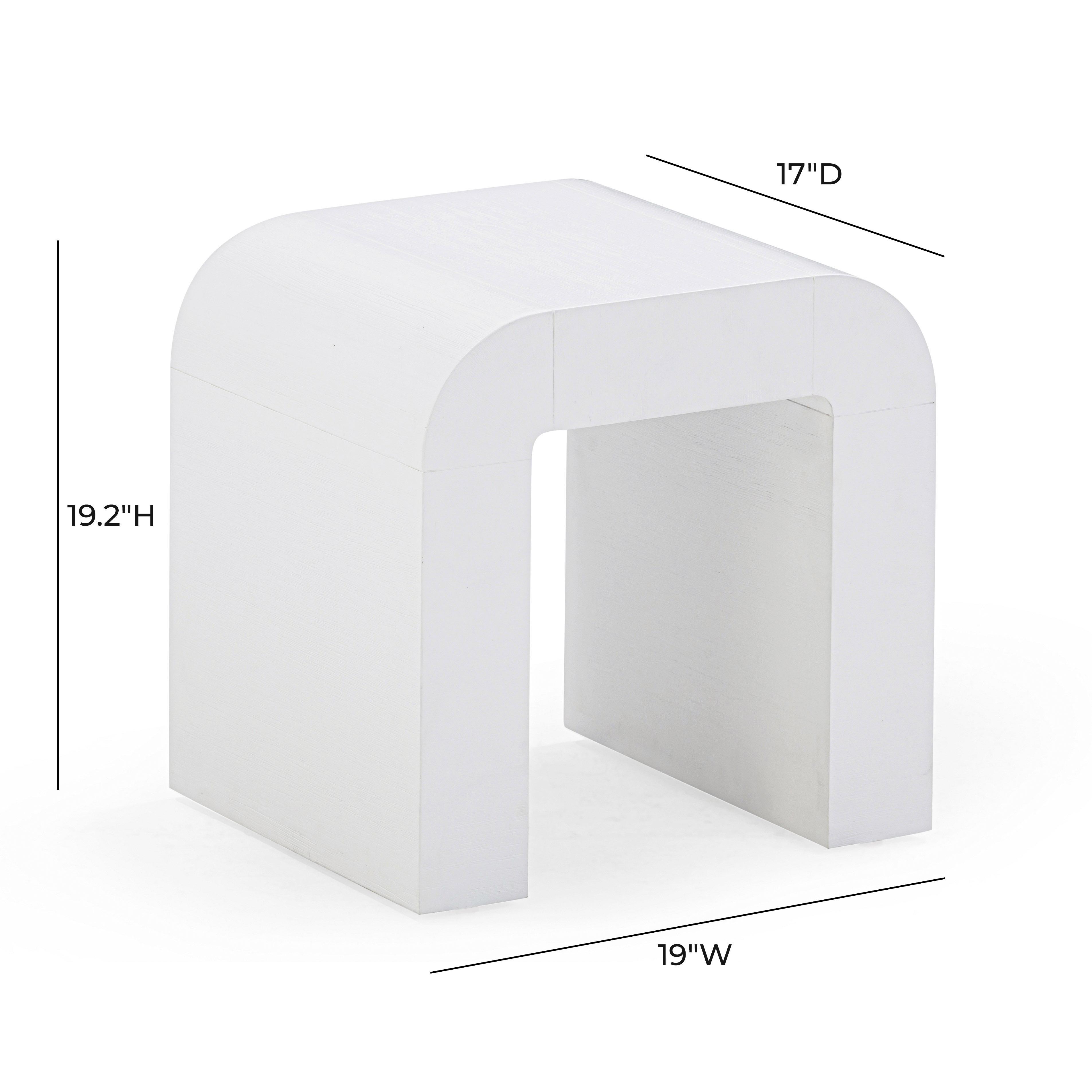 TOV Furniture Hump Side Table, White, large