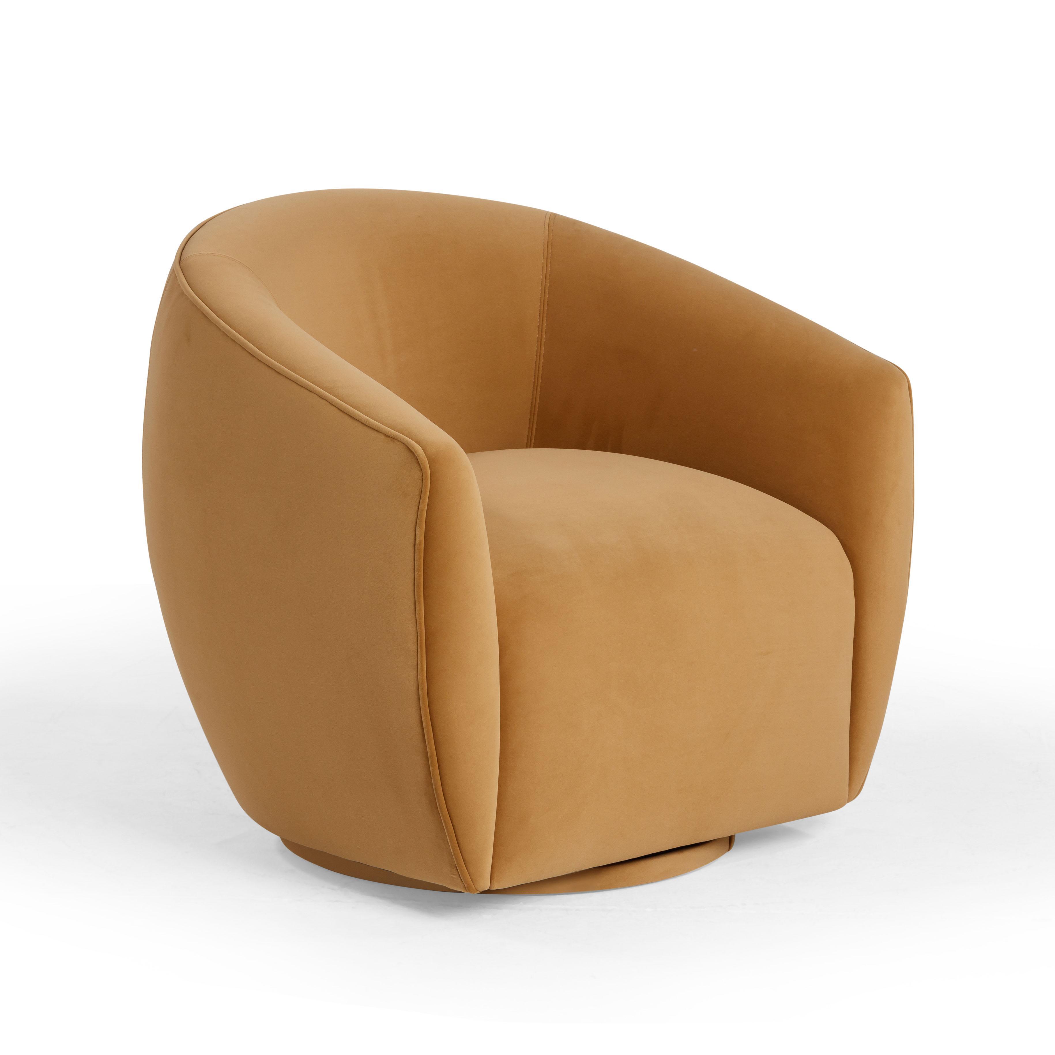 TOV Furniture Jordan Swivel Chair, Tan, large