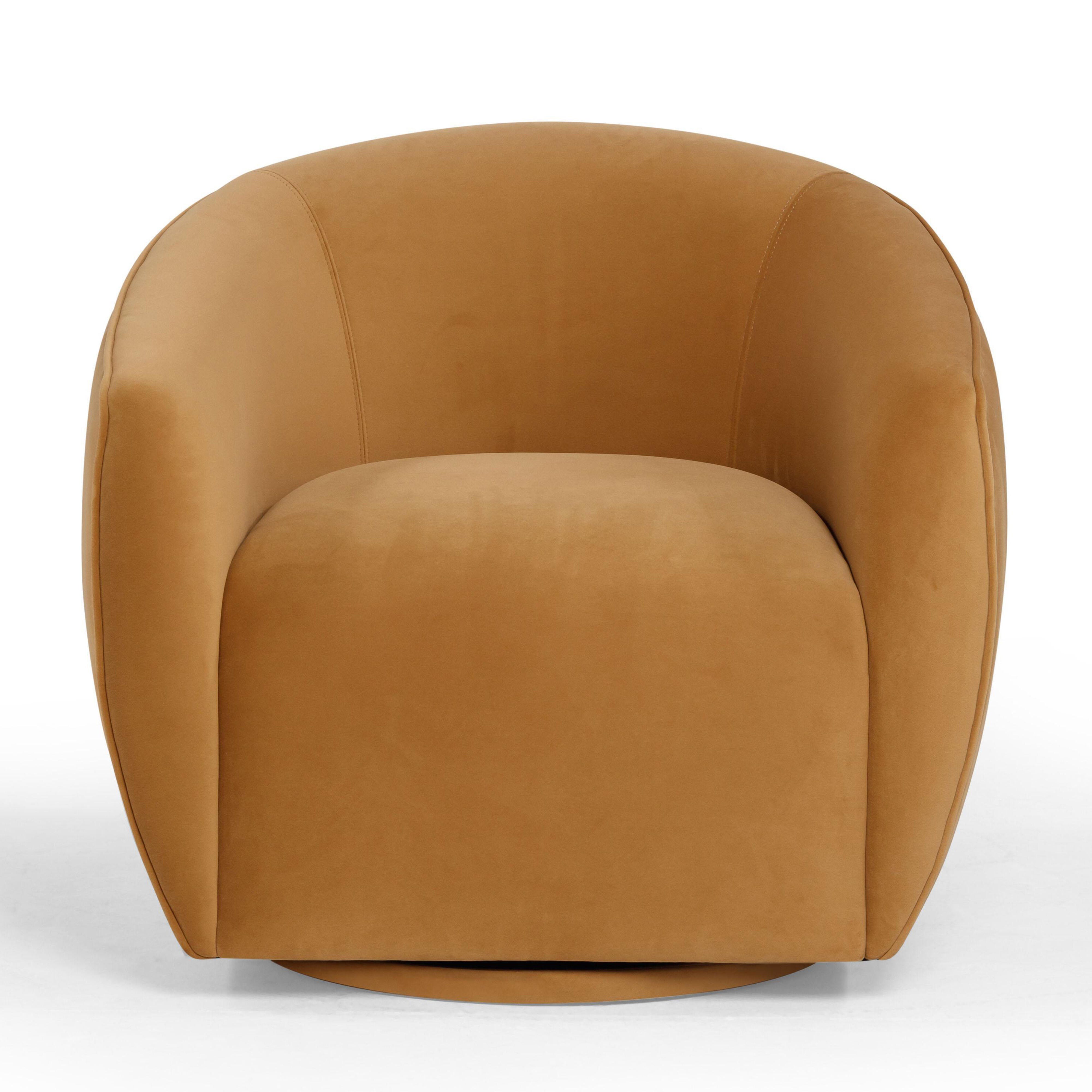 TOV Furniture Jordan Swivel Chair, Tan, large
