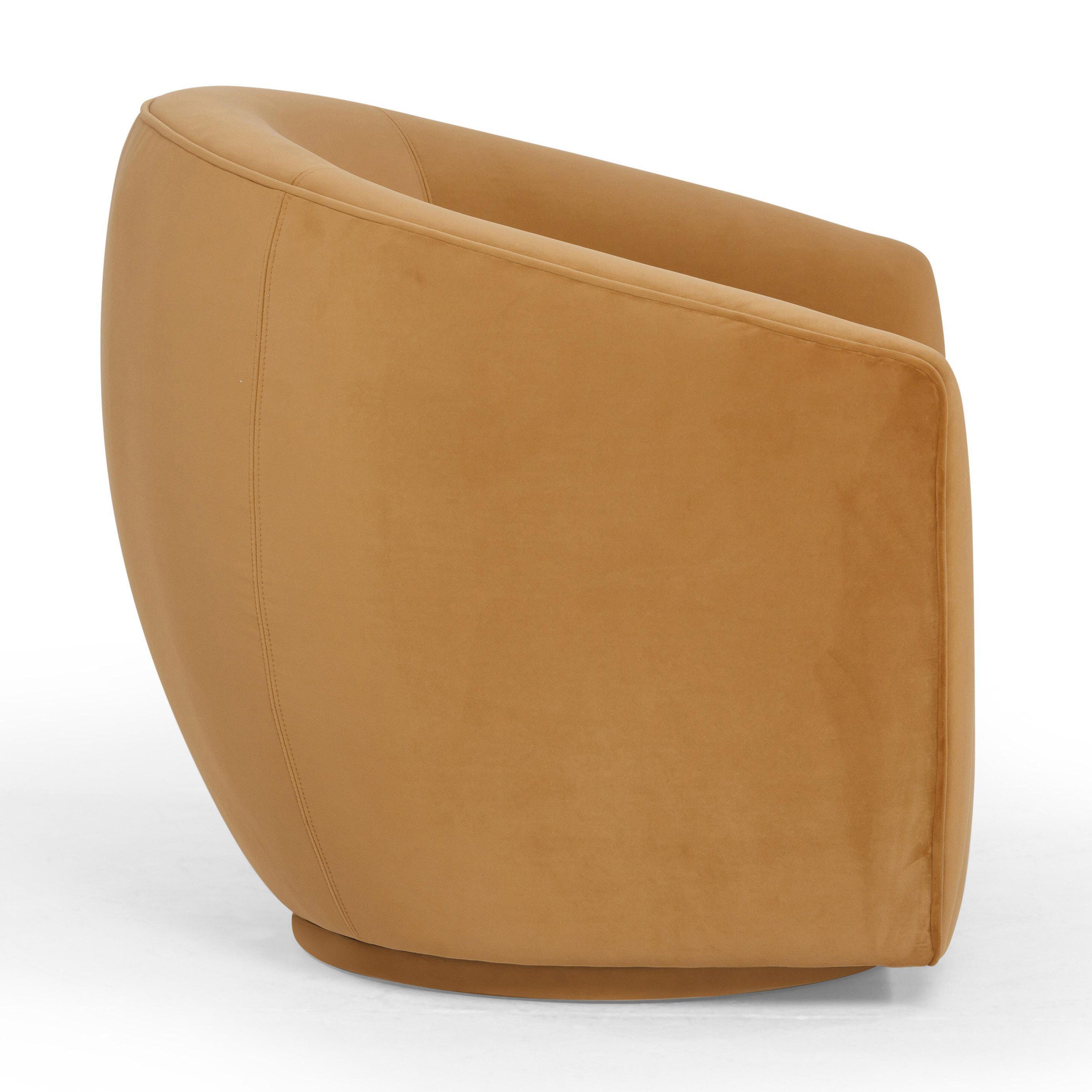 TOV Furniture Jordan Swivel Chair, Tan, large