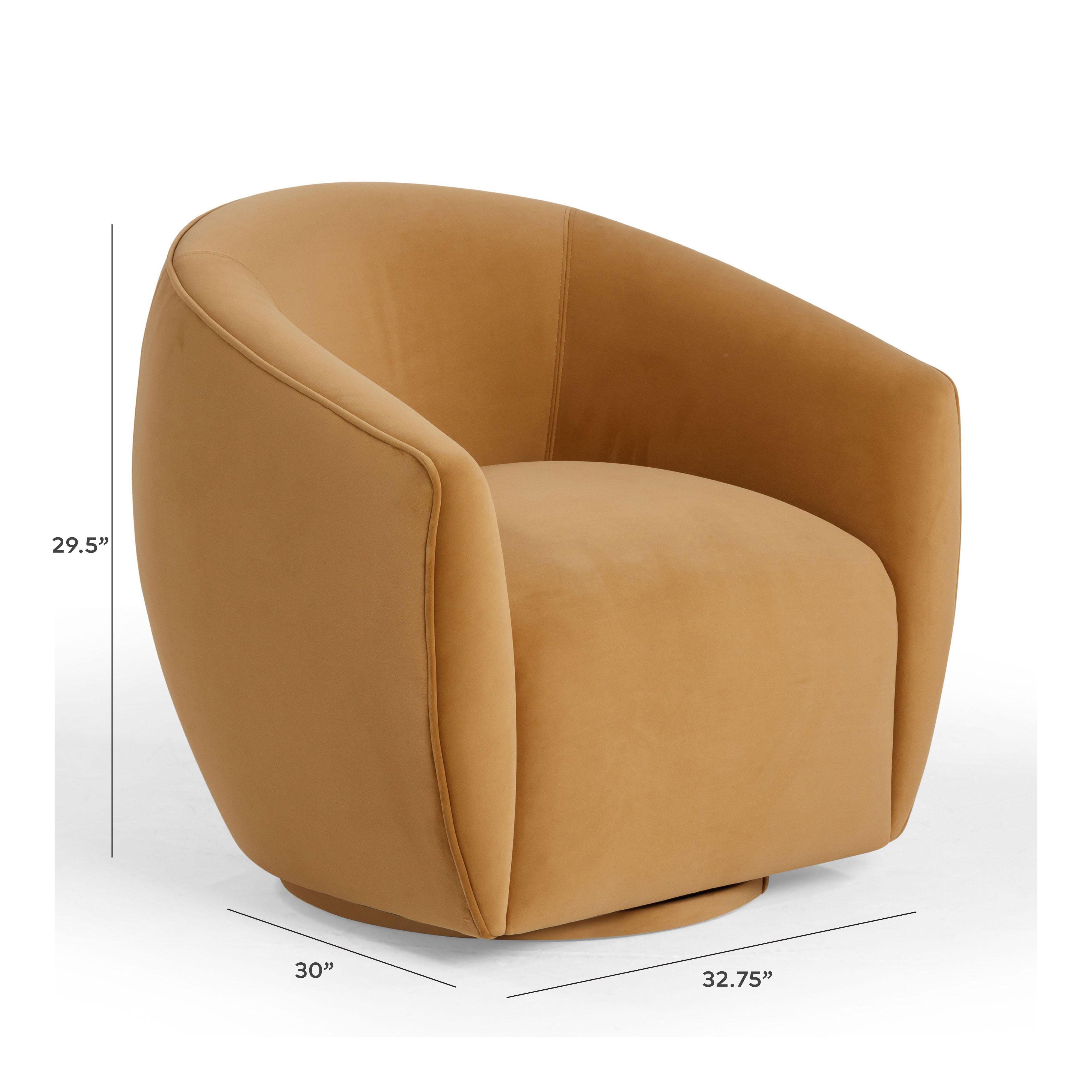TOV Furniture Jordan Swivel Chair, Tan, large