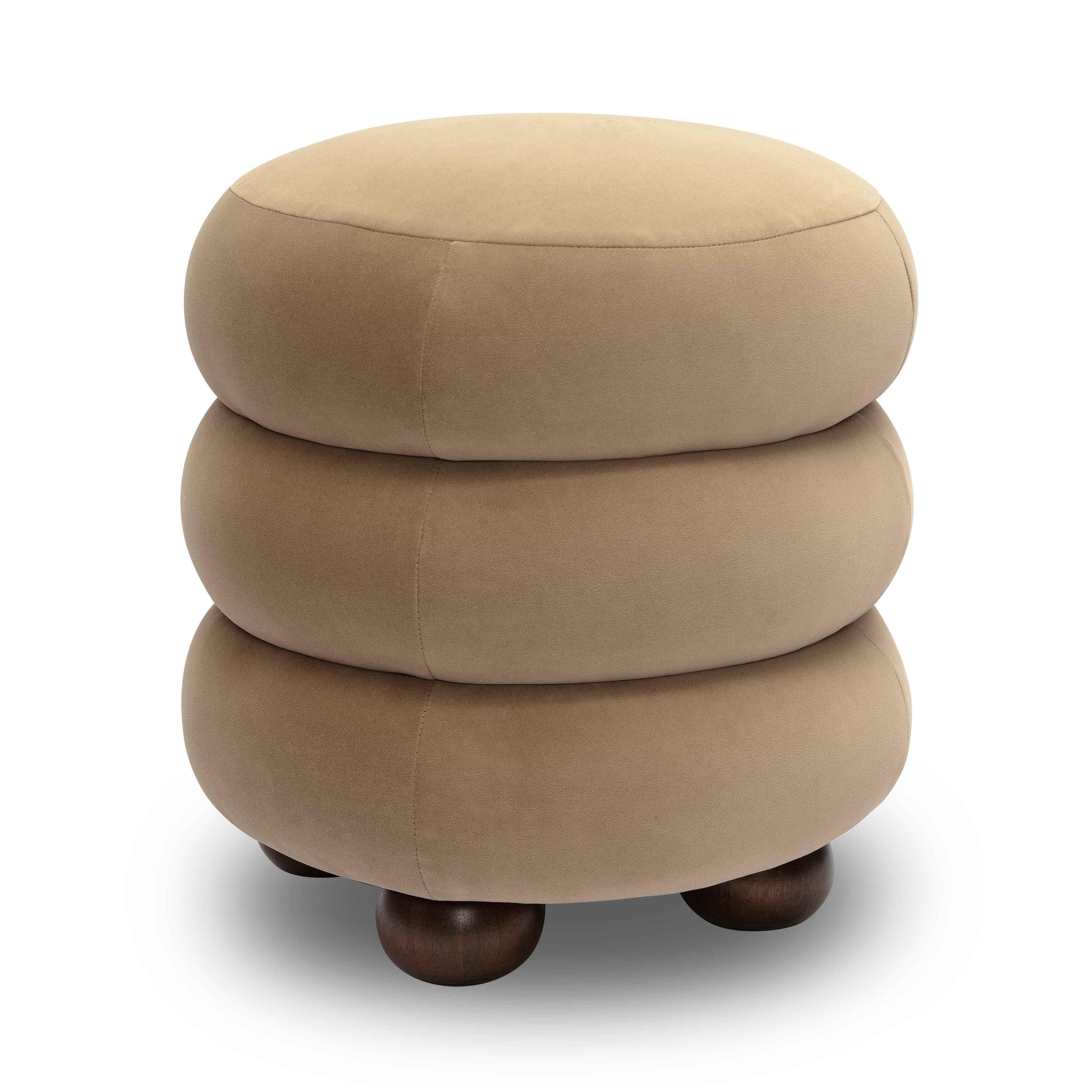 TOV Furniture Stefanie Ottoman, Taupe, large