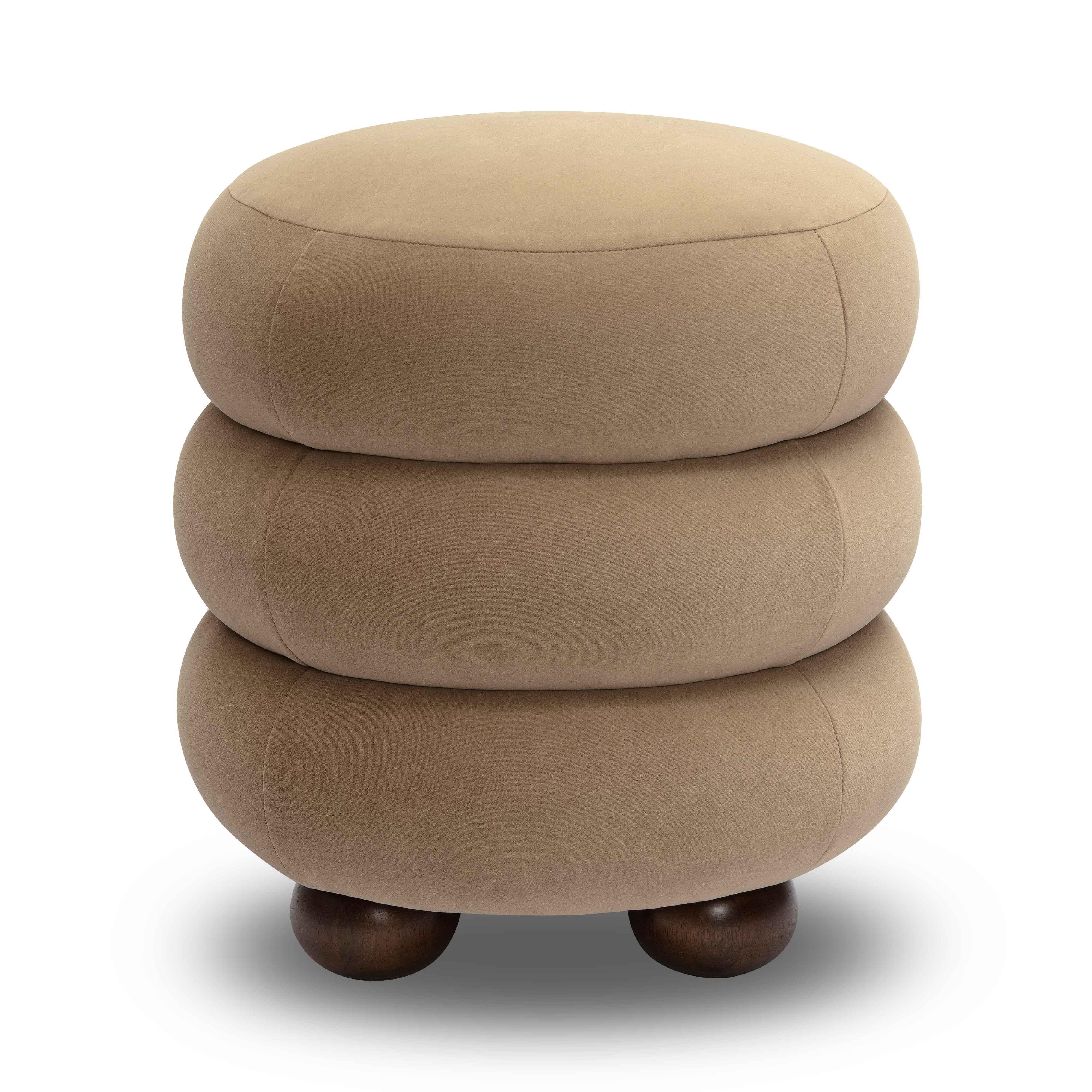 TOV Furniture Stefanie Ottoman, Taupe, large