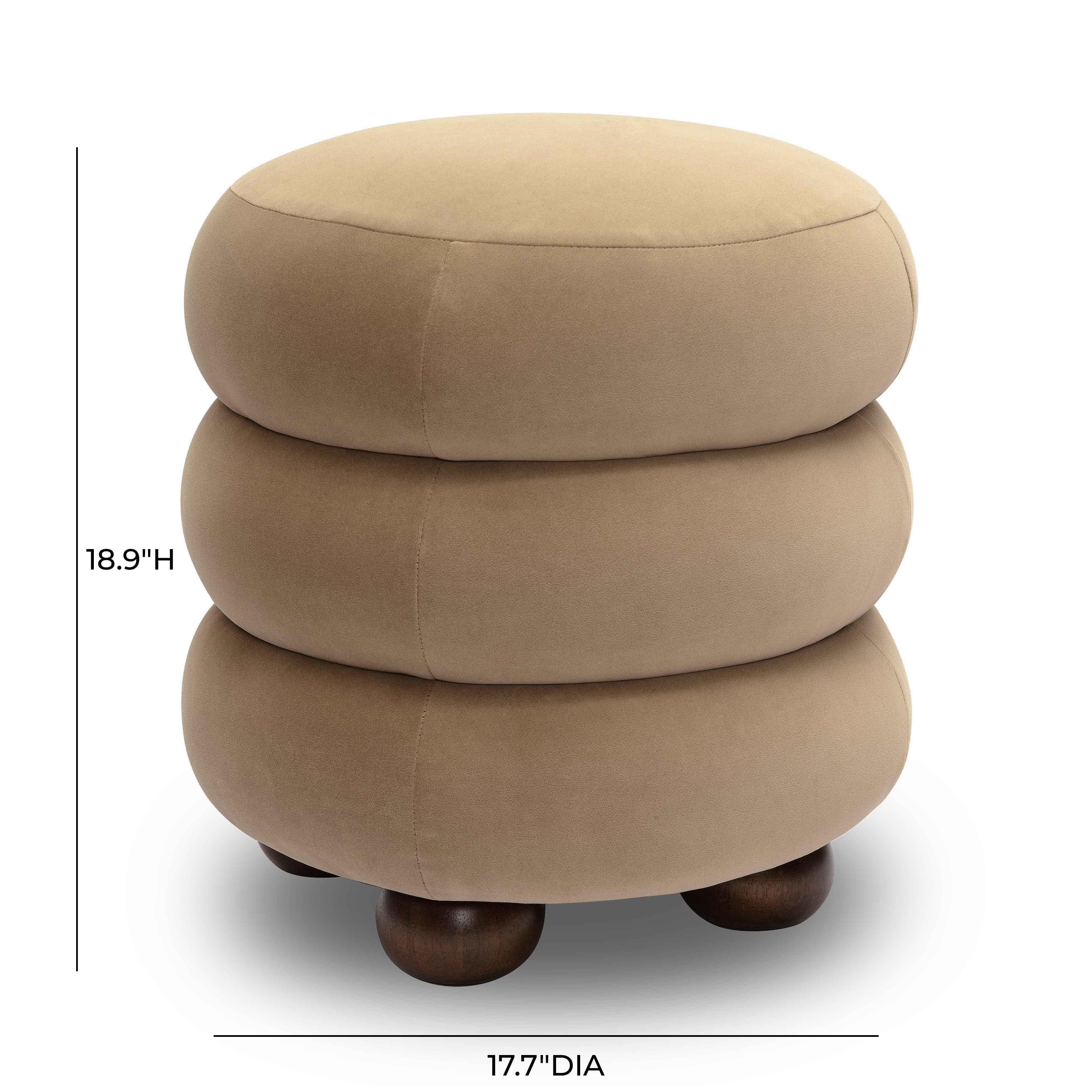 TOV Furniture Stefanie Ottoman, Taupe, large