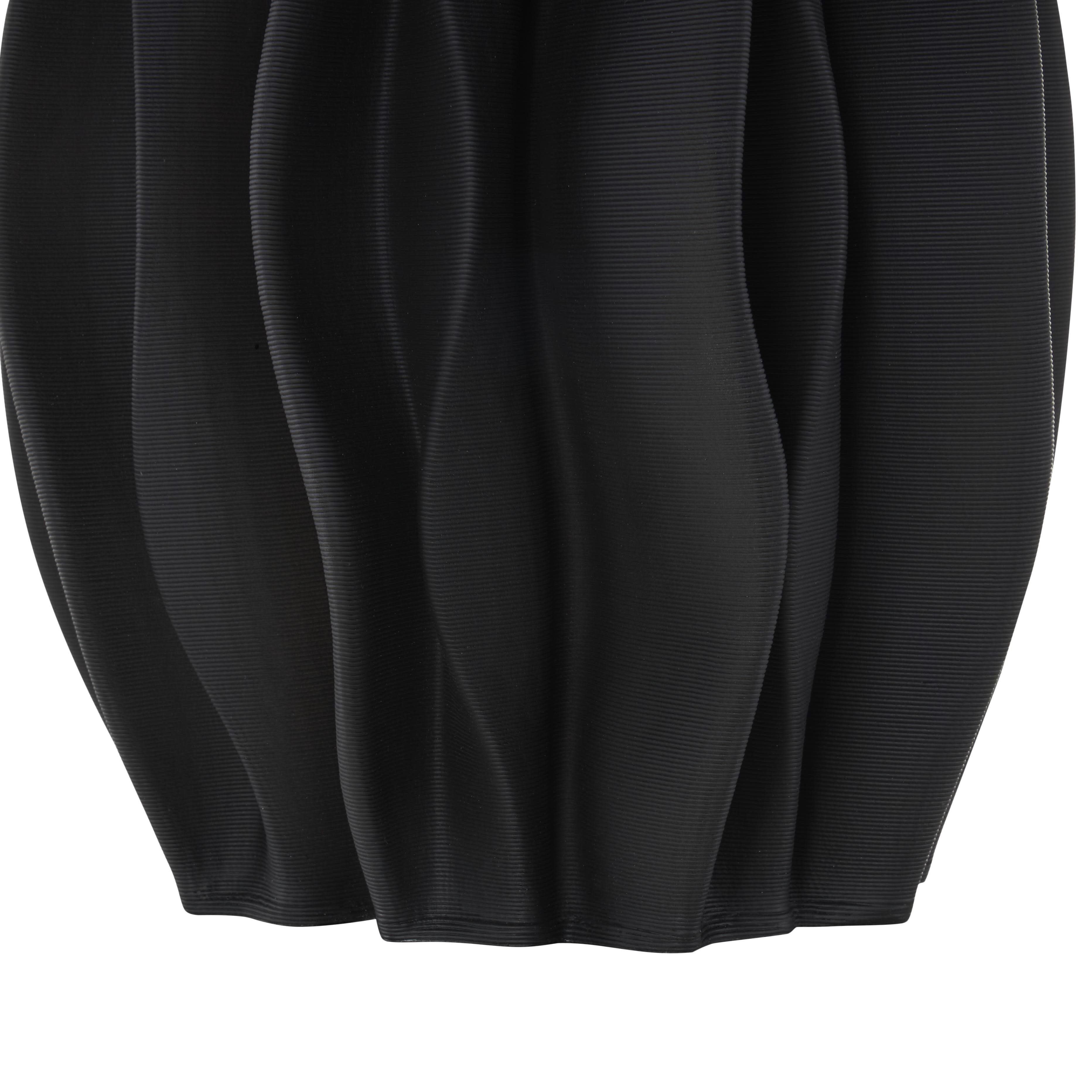 Bayberry Lane Wavy Ribbed Vase, Black, large