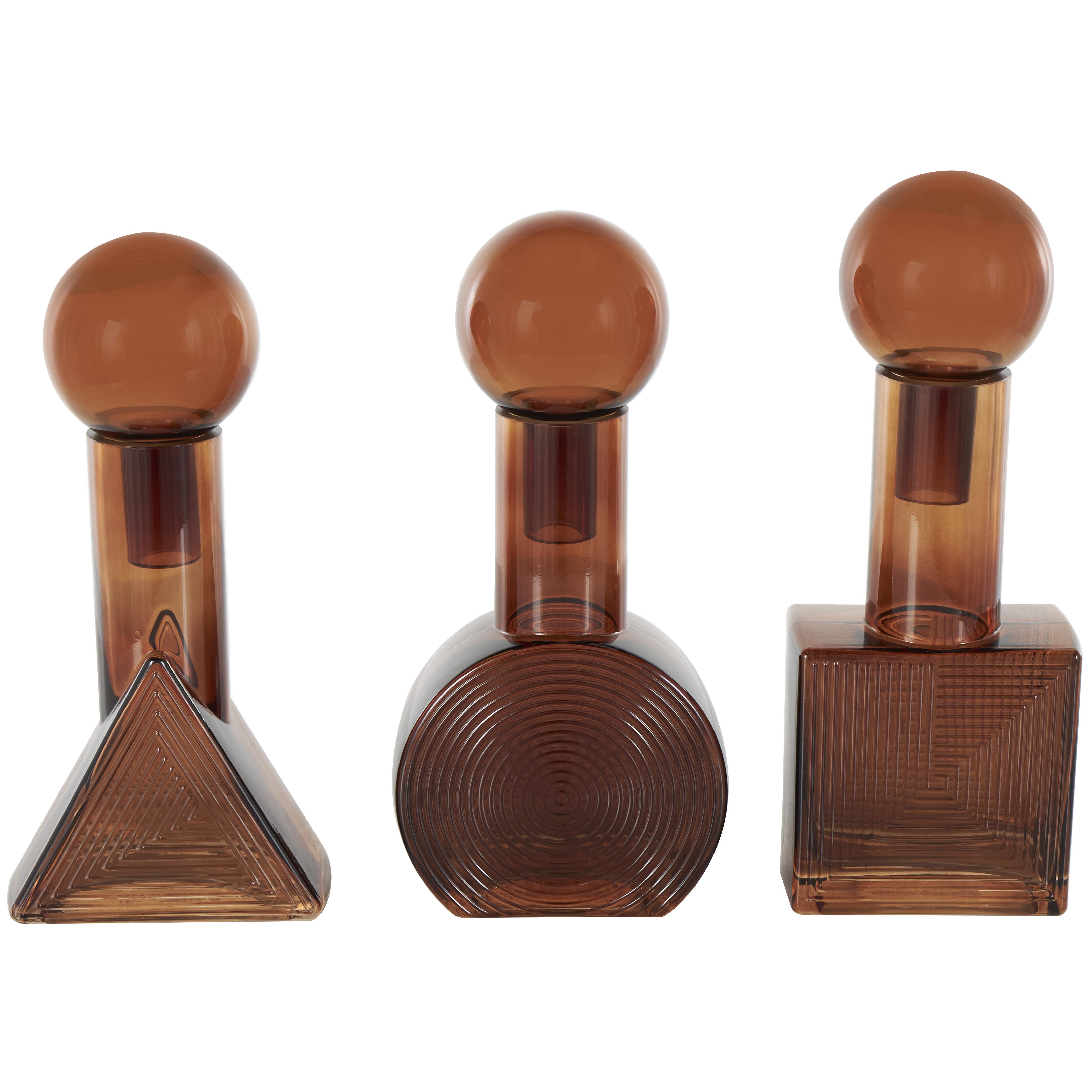 Bayberry Lane Geometric Jars with Textured Grooves Set, , large