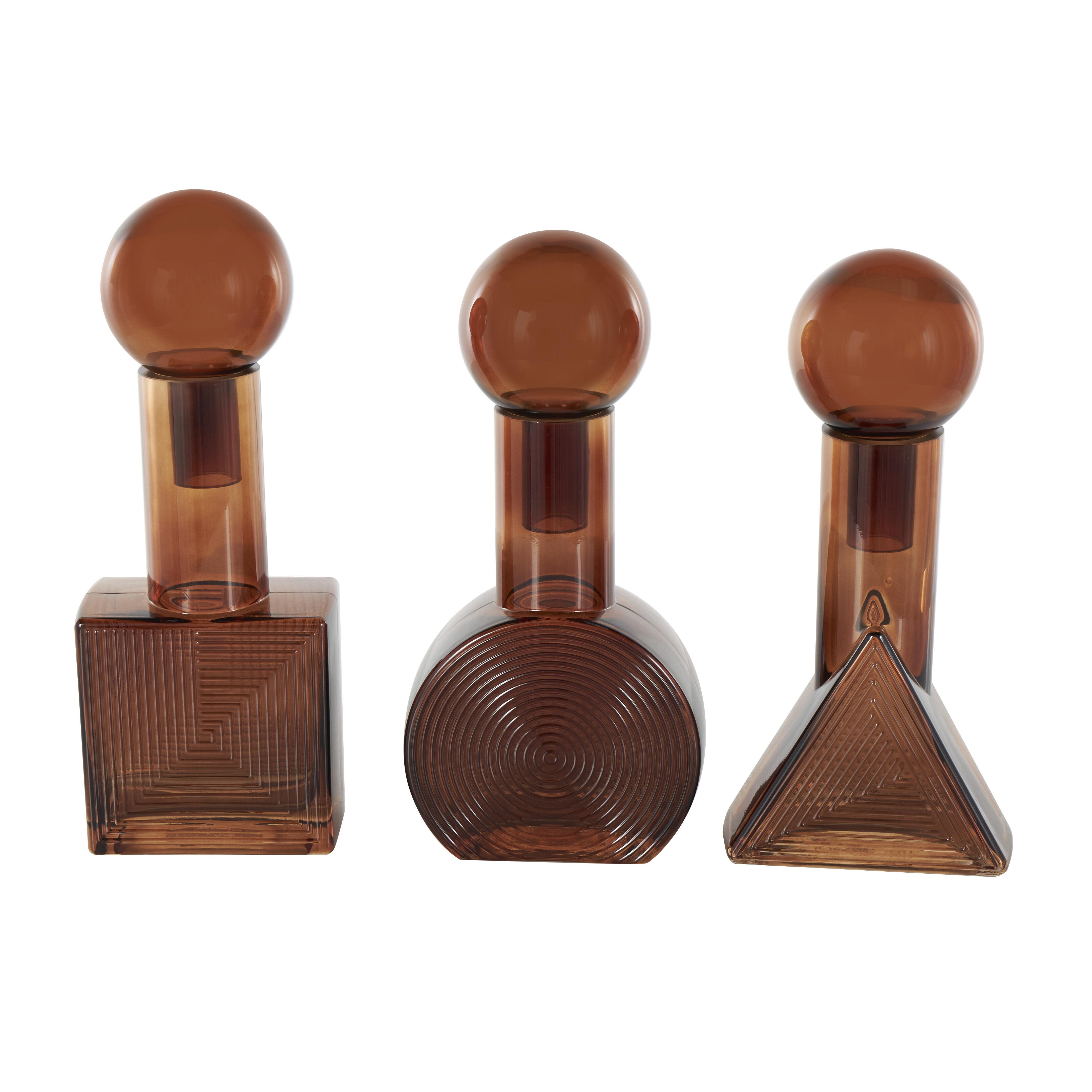 Bayberry Lane Geometric Jars with Textured Grooves Set, , large
