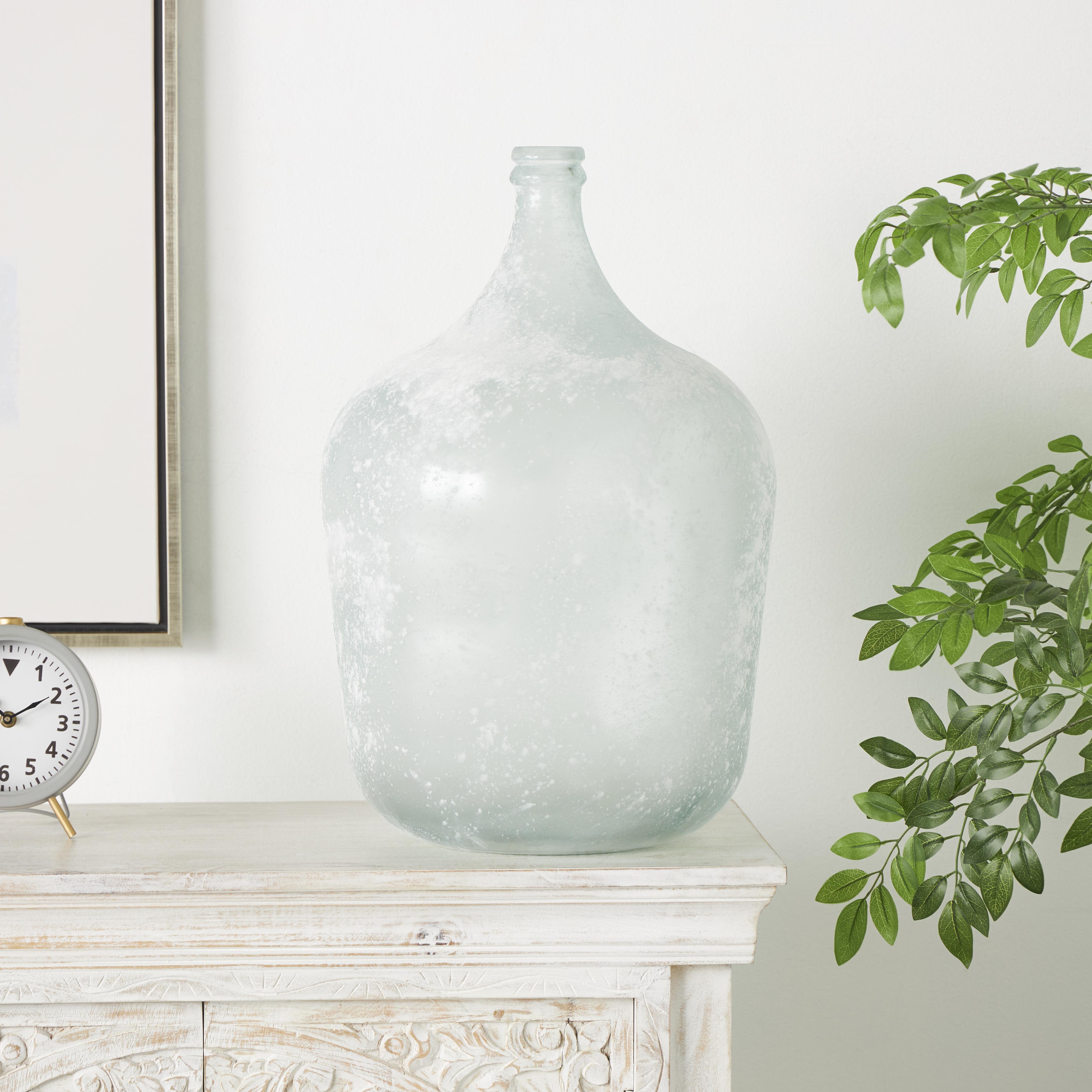 Bayberry Lane Frosted Spanish Bottle Vase, Clear, rollover