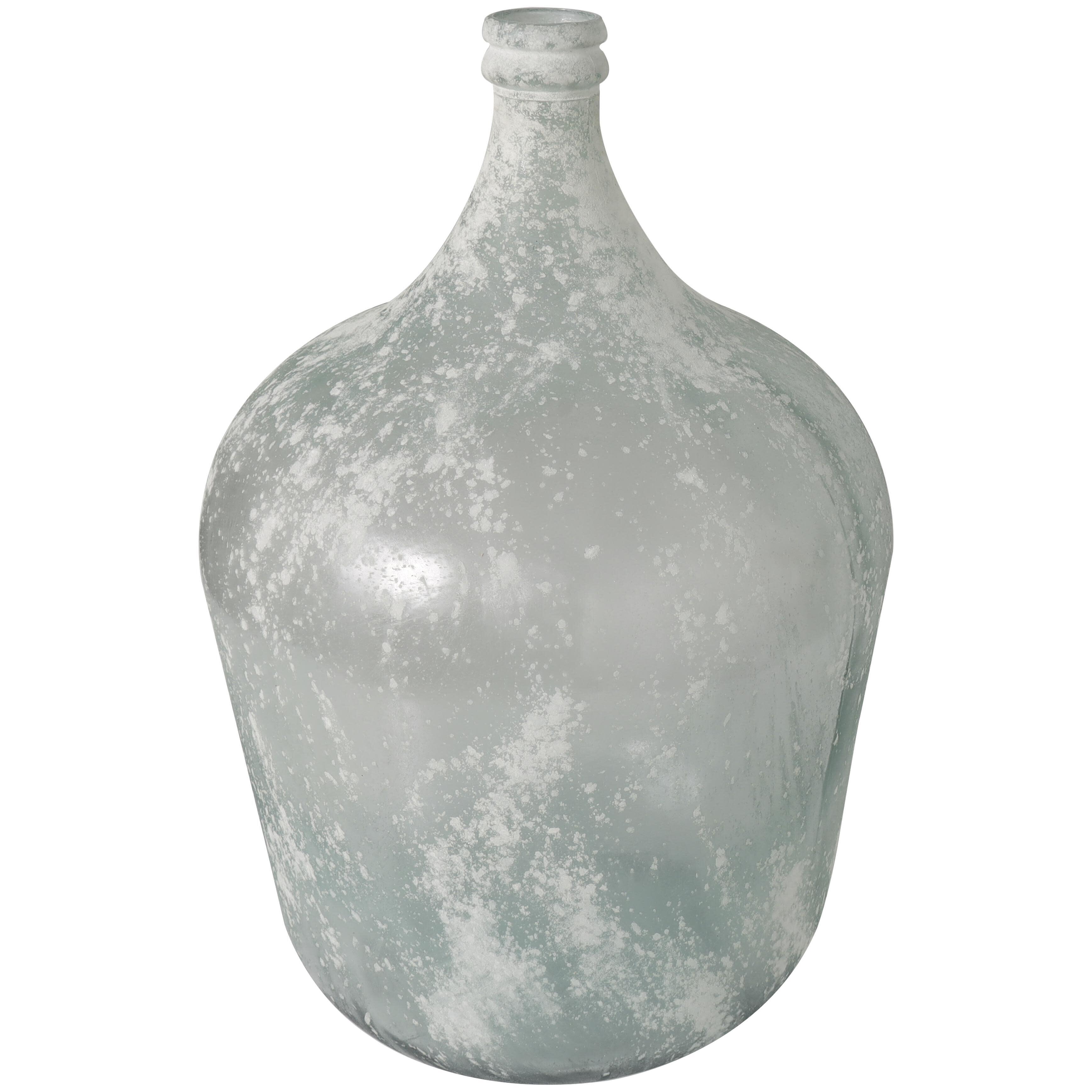 Bayberry Lane Frosted Spanish Bottle Vase, Clear, large
