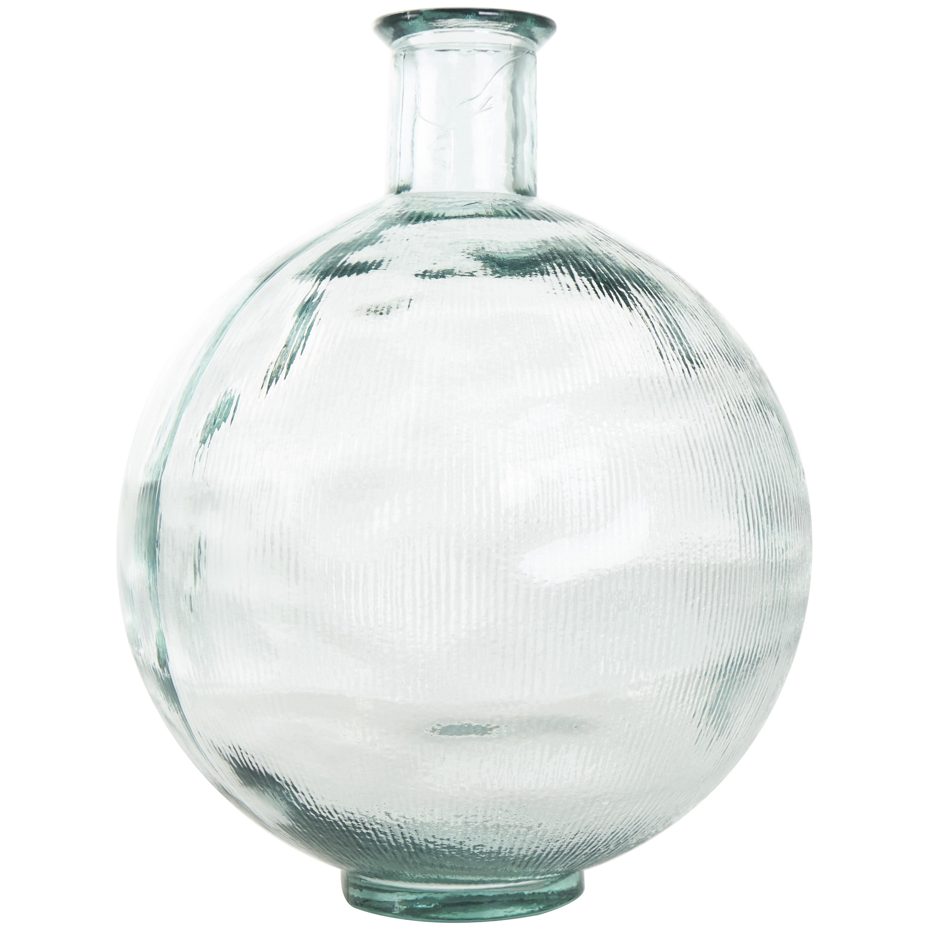 Bayberry Lane Ribbed Spanish Bottle Decorative Vase, Clear, large