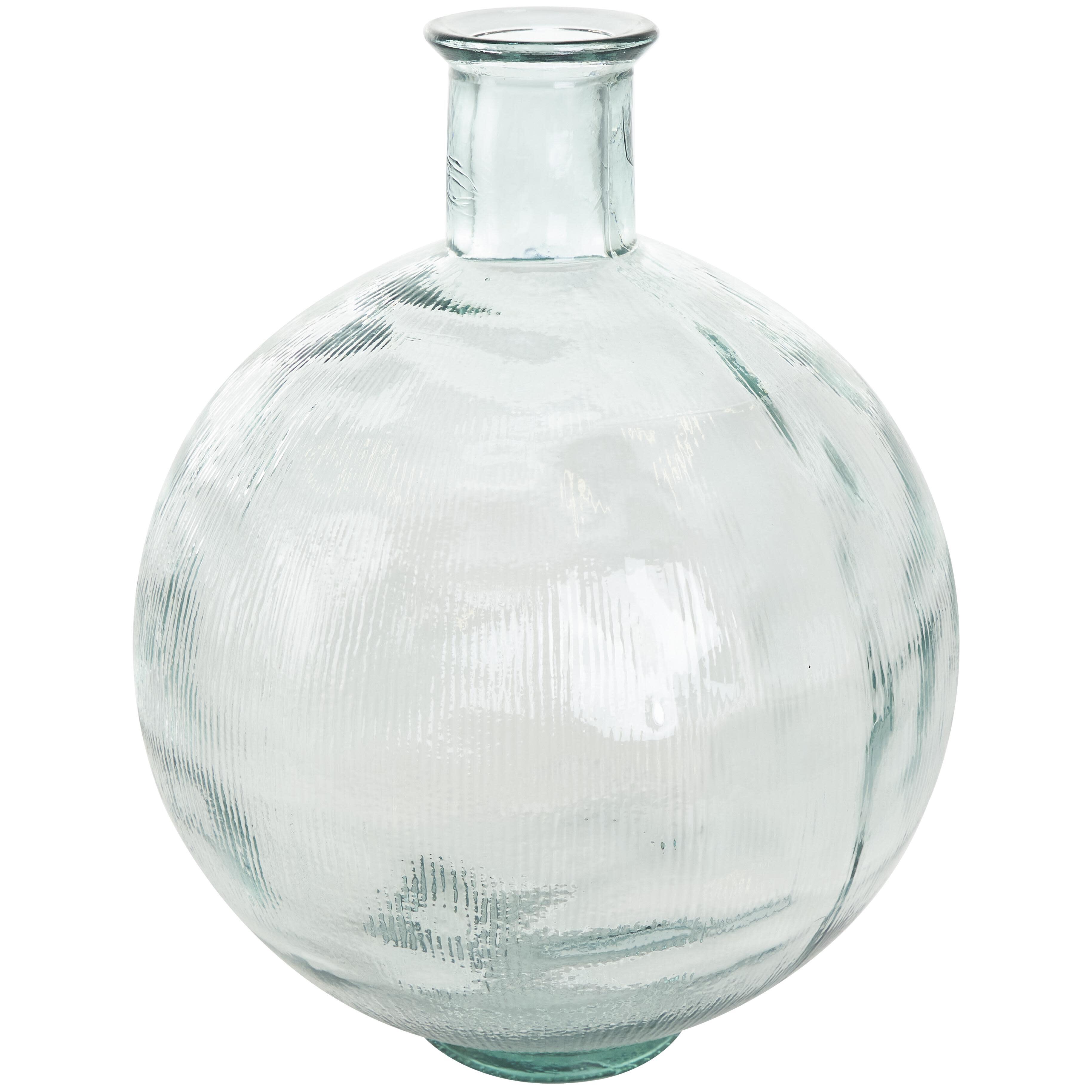 Bayberry Lane Ribbed Spanish Bottle Decorative Vase, Clear, large