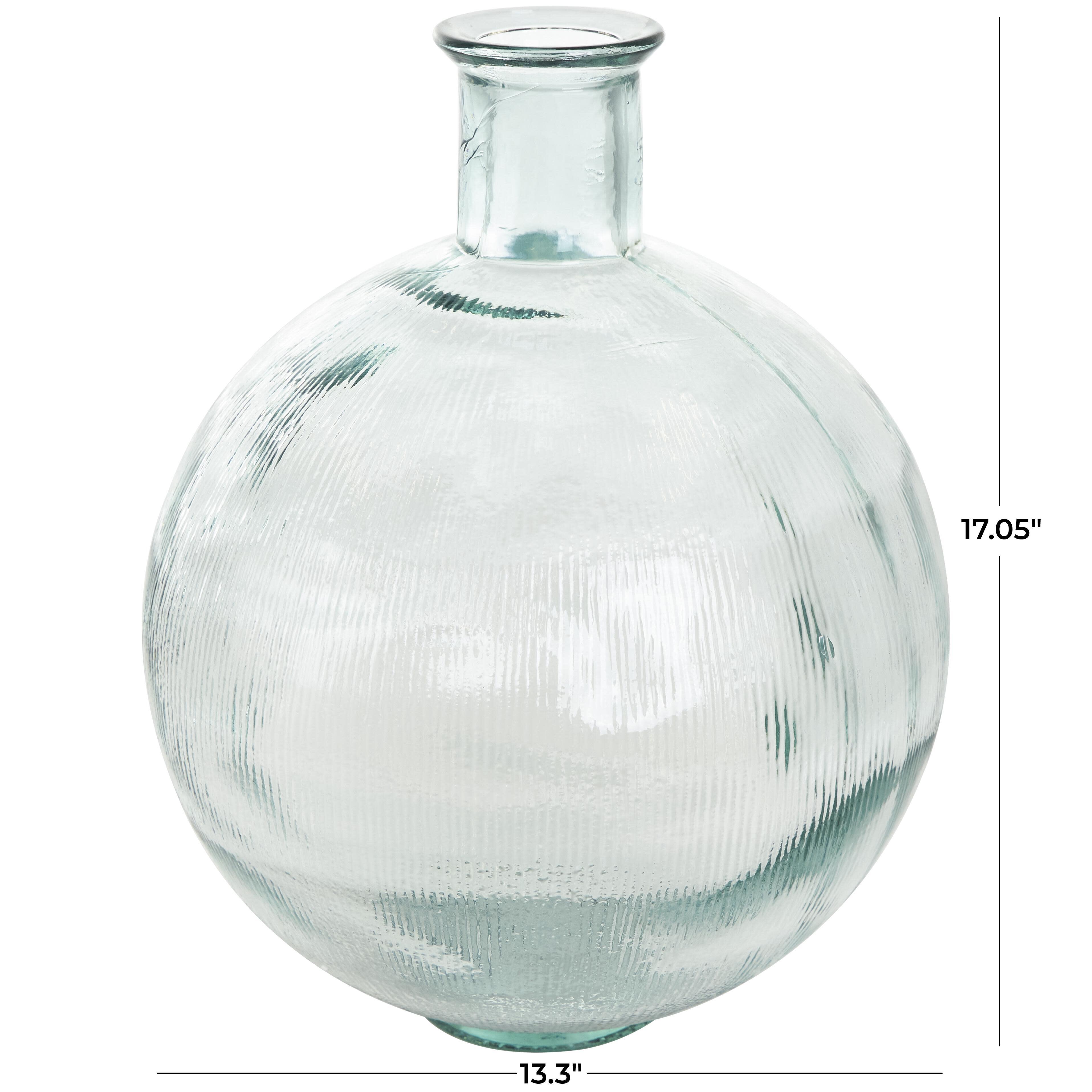 Bayberry Lane Ribbed Spanish Bottle Decorative Vase, Clear, large