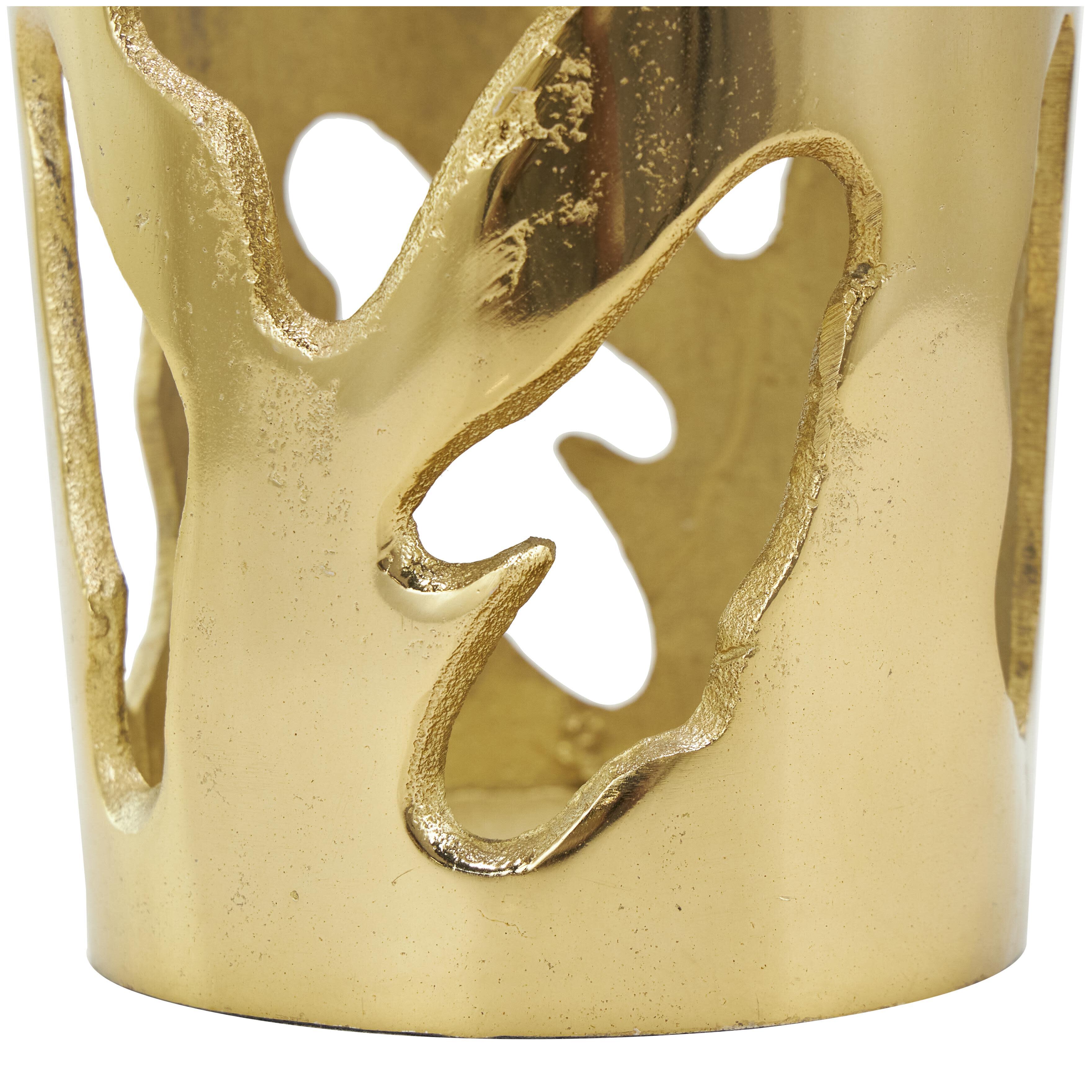 Bayberry Lane Drip Vase with Melting Designed Body Set, Gold, large