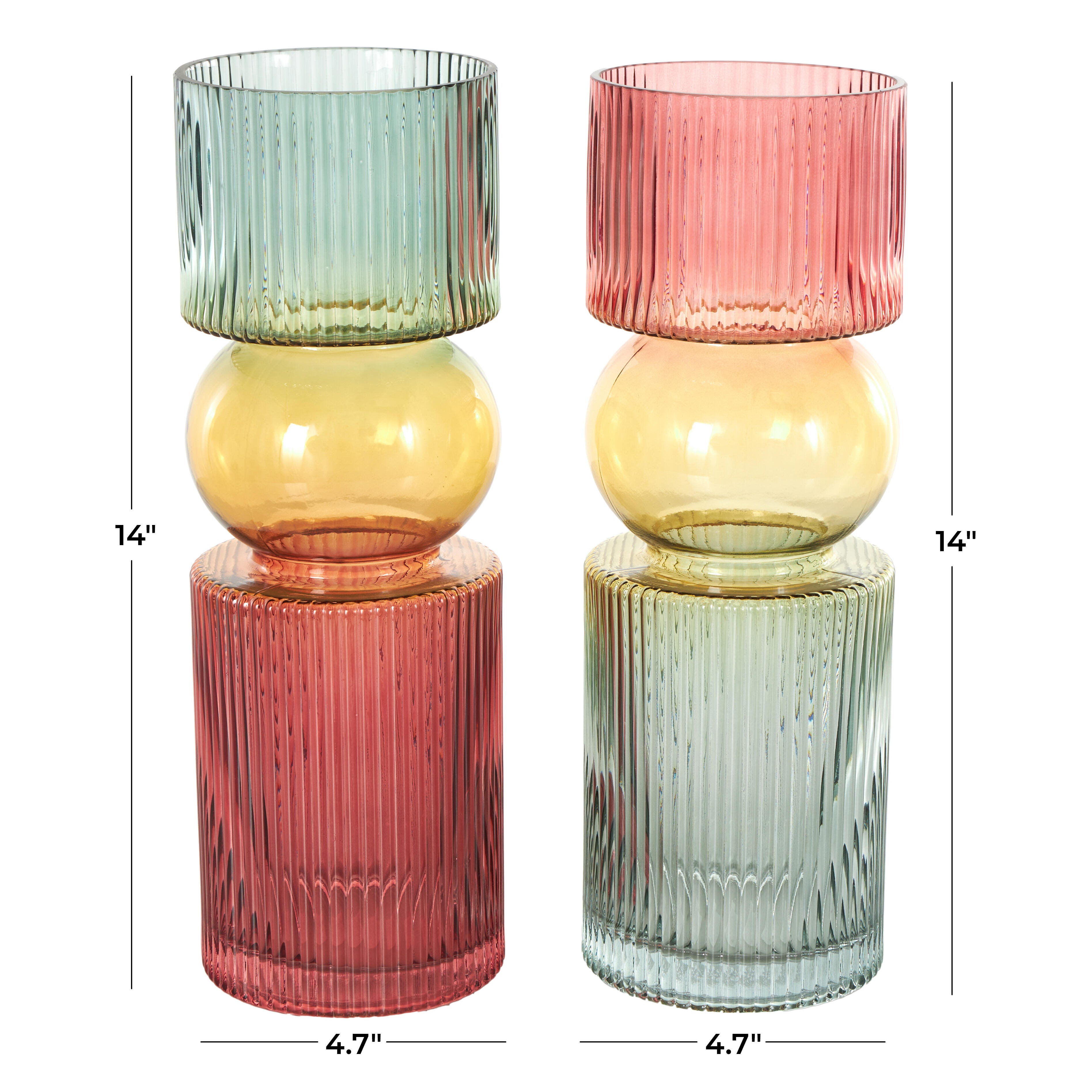 Bayberry Lane Ribbed Stones Vase (Set of 2), , large