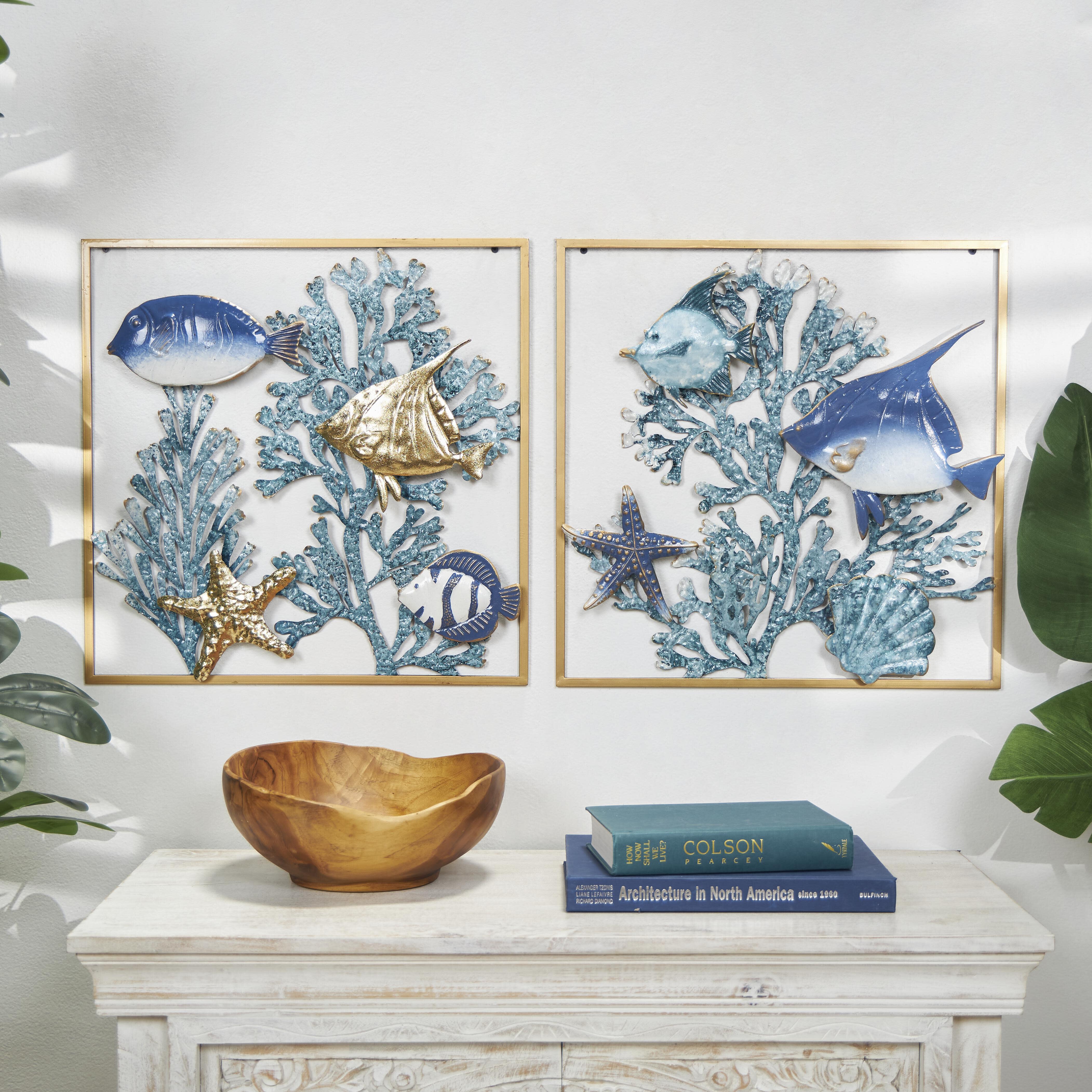 Bayberry Lane Fish Home Wall Decor With Frames Set, , rollover