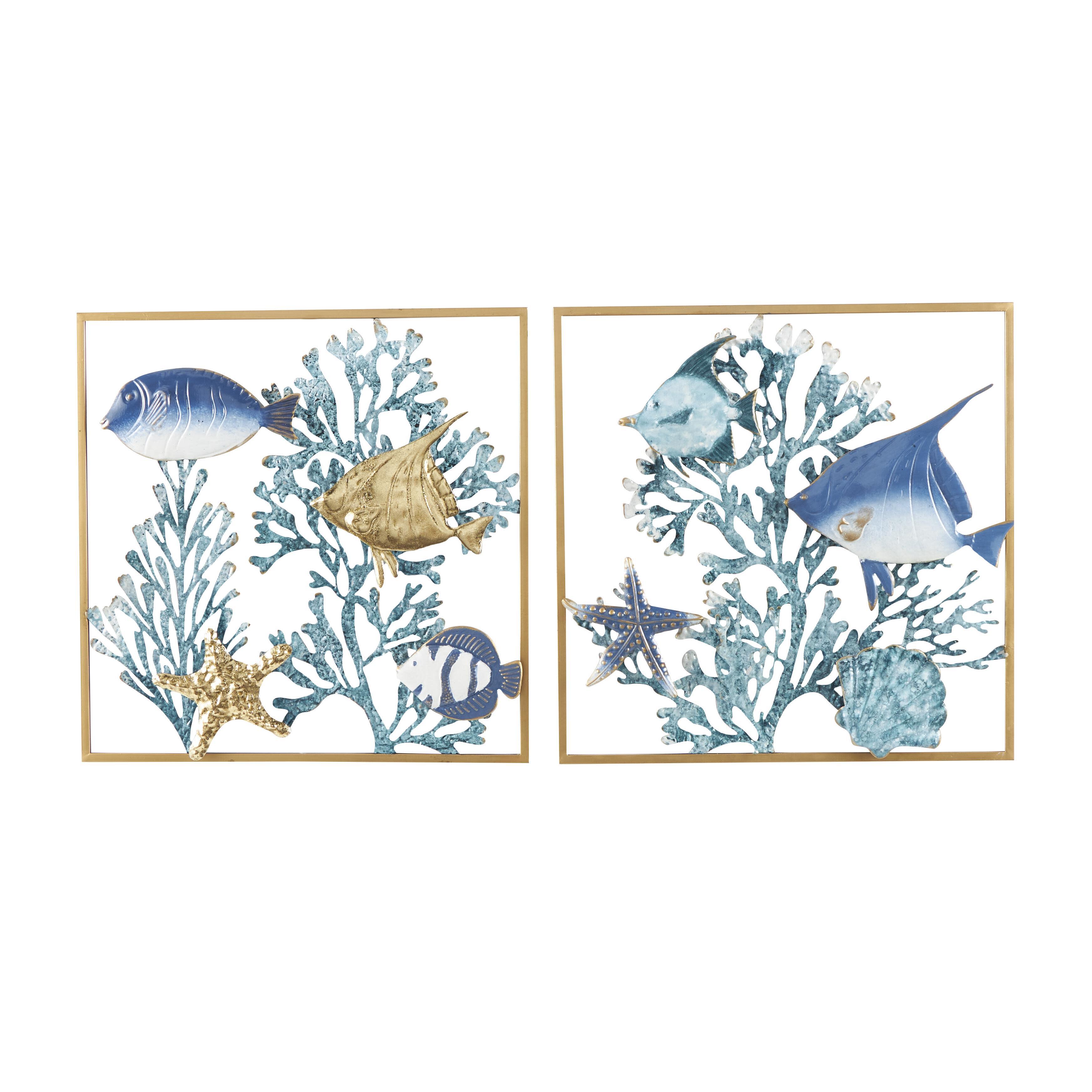 Bayberry Lane Fish Home Wall Decor With Frames Set, , large