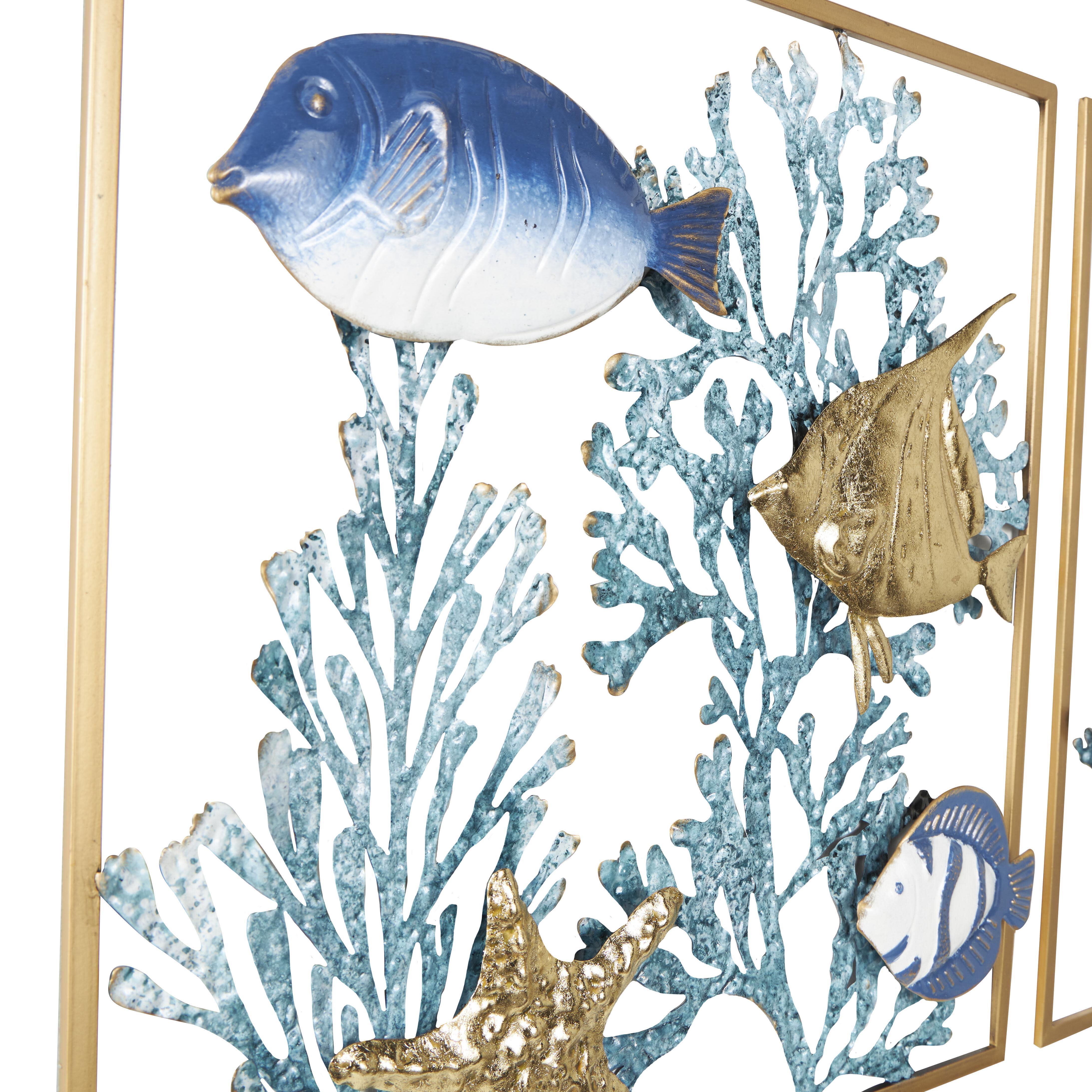 Bayberry Lane Fish Home Wall Decor With Frames Set, , large