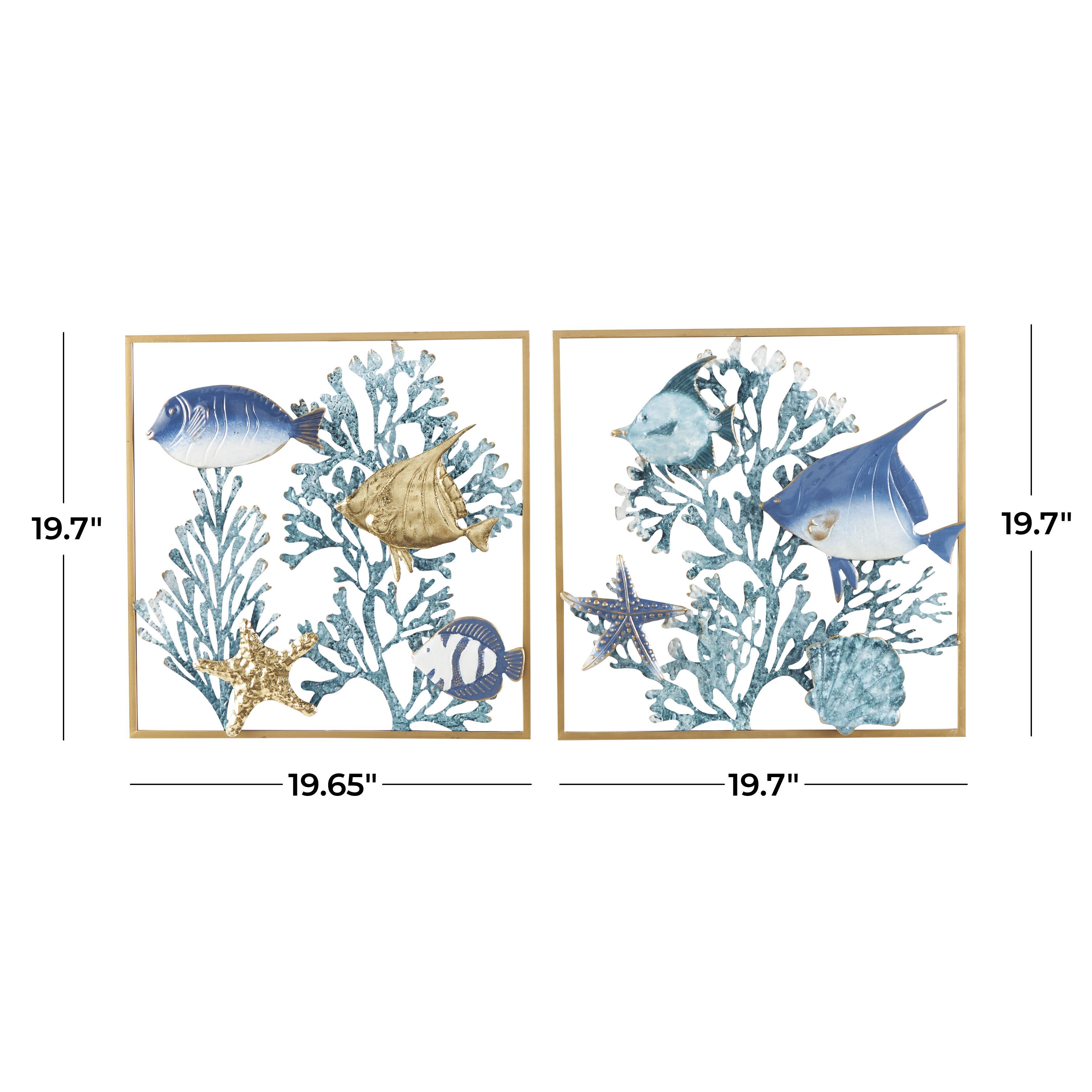 Bayberry Lane Fish Home Wall Decor With Frames Set, , large