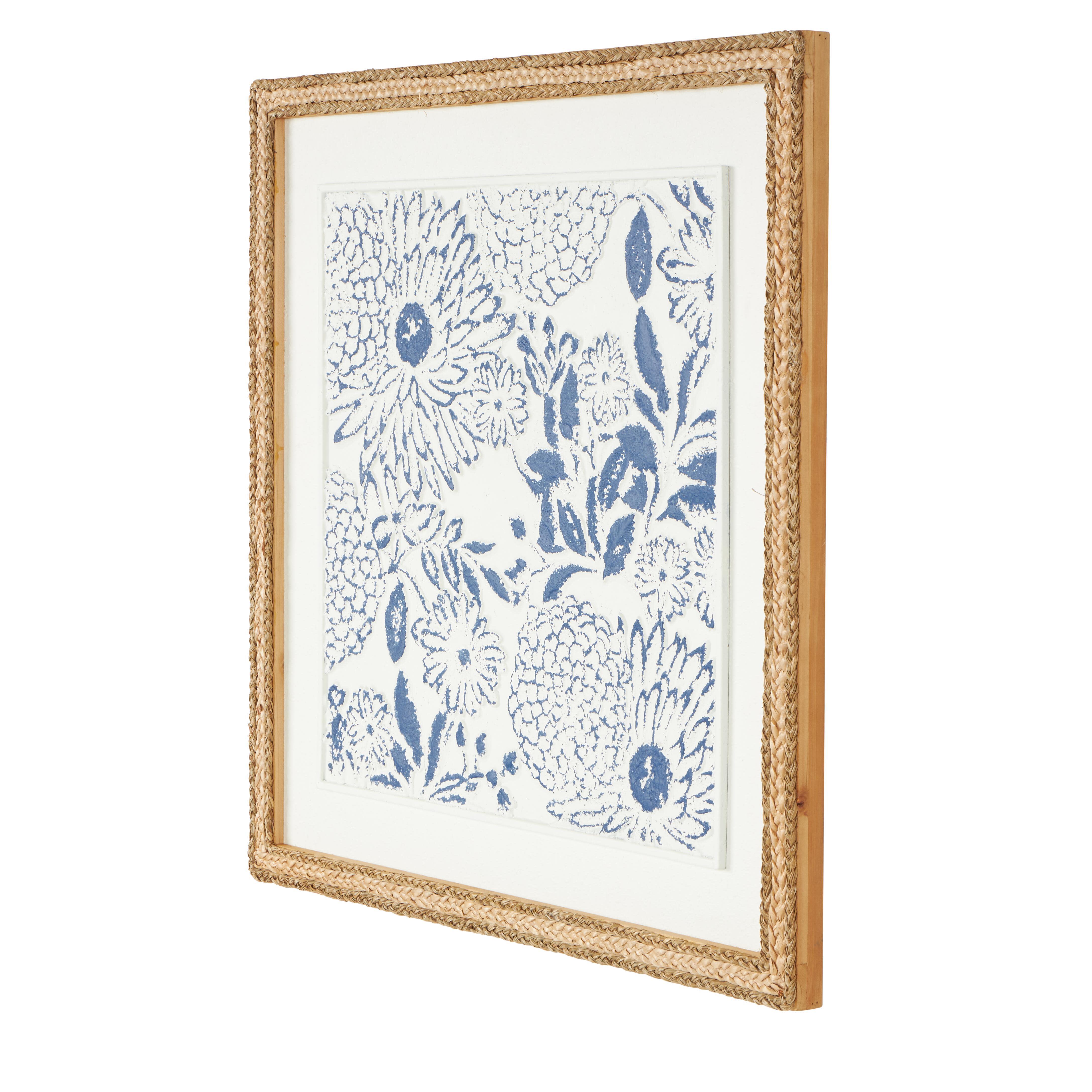 Bayberry Lane Handmade Seagrass Frame with Wall Decor, , large