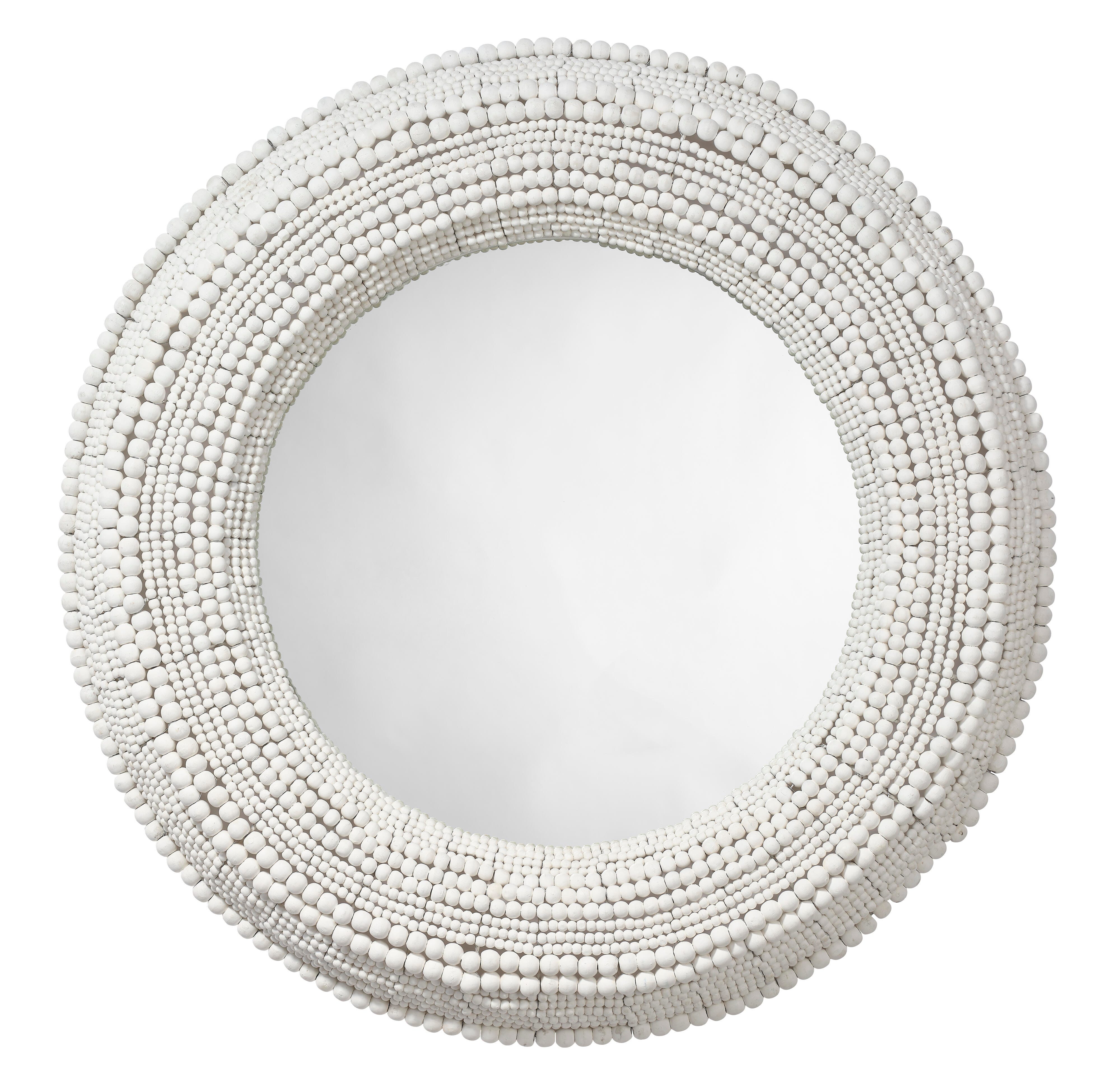 Relaxed Elegance Miramar Wall Mirror, White, large