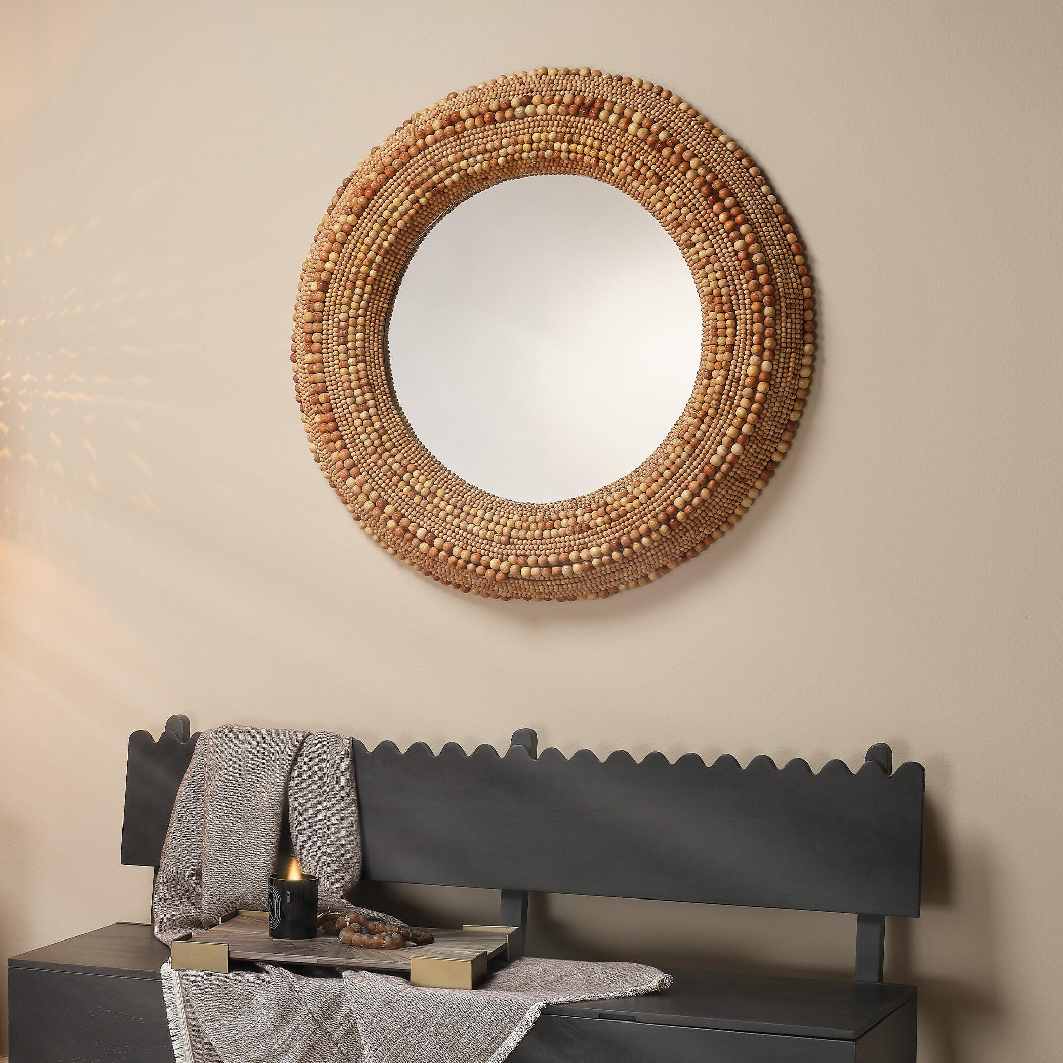 Relaxed Elegance Miramar Wall Mirror, Natural, large