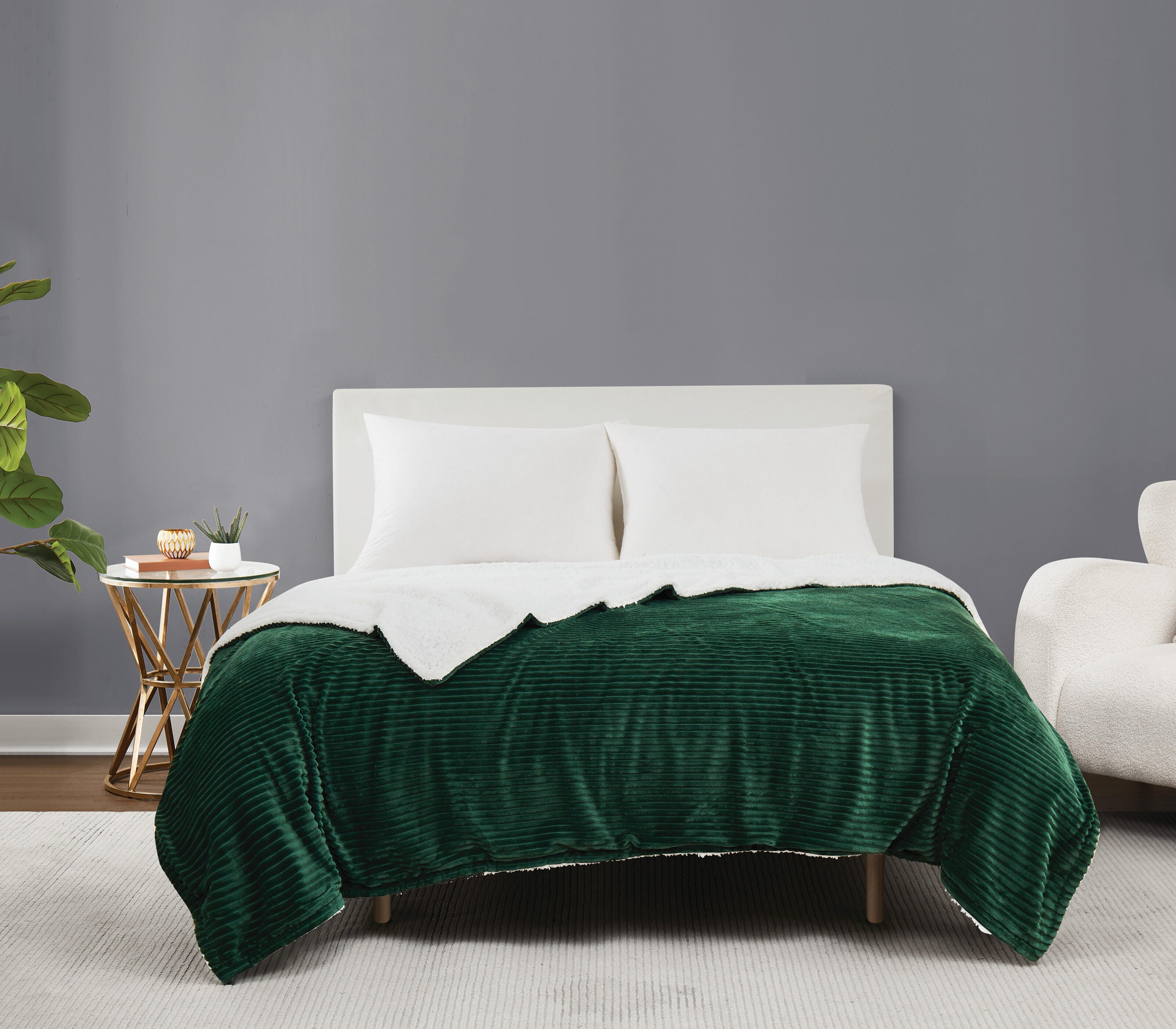Brooklyn Loom Corduroy Blanket, Green, rollover