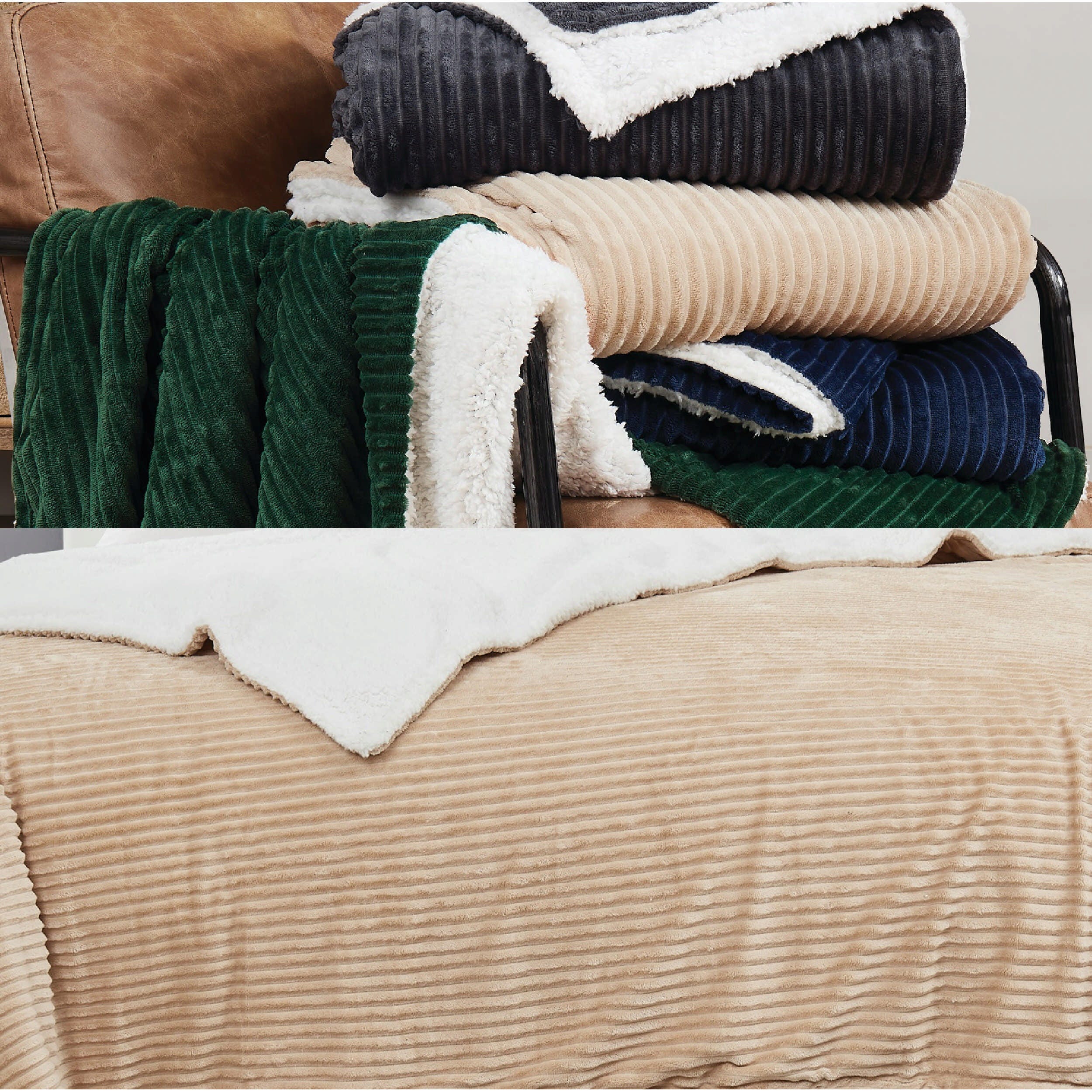 Brooklyn Loom Corduroy Blanket, Green, large