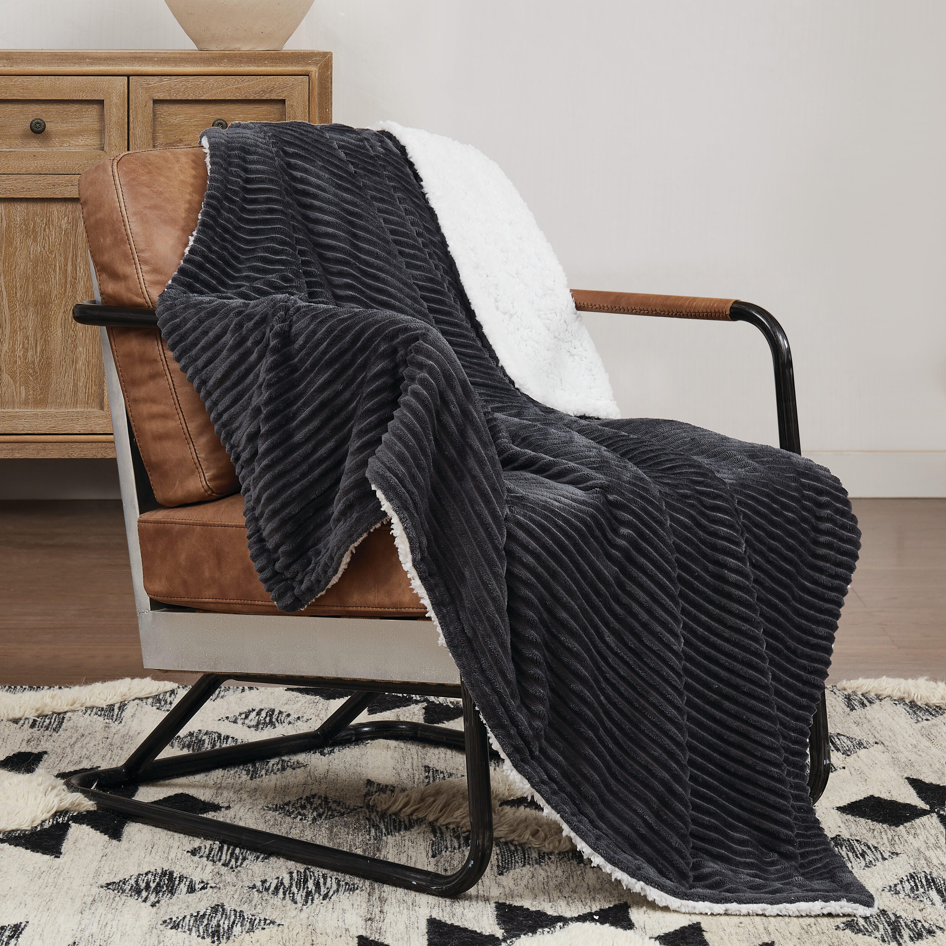 Brooklyn Loom Corduroy Throw, Gray, large