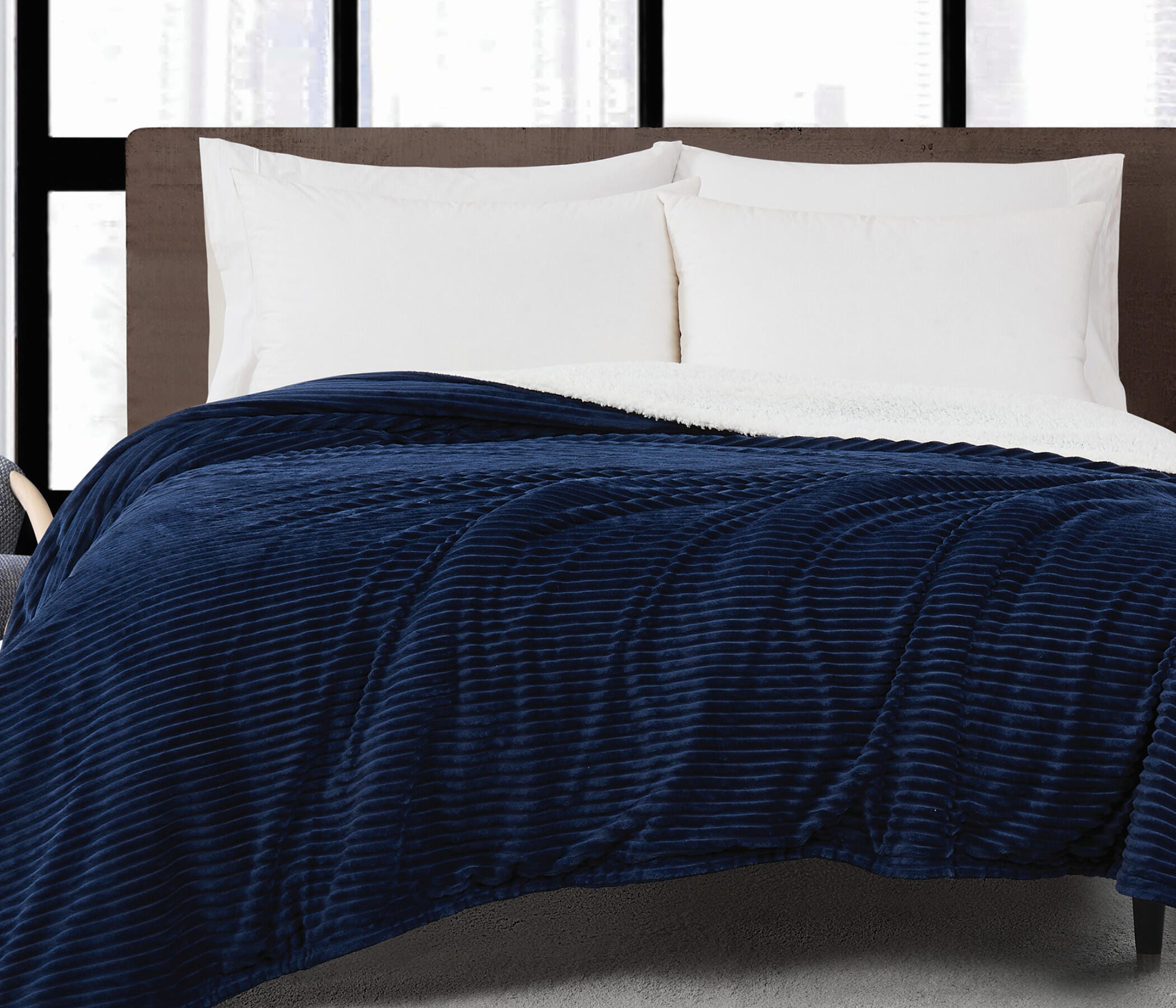 London Fog Blanket, Blue, large