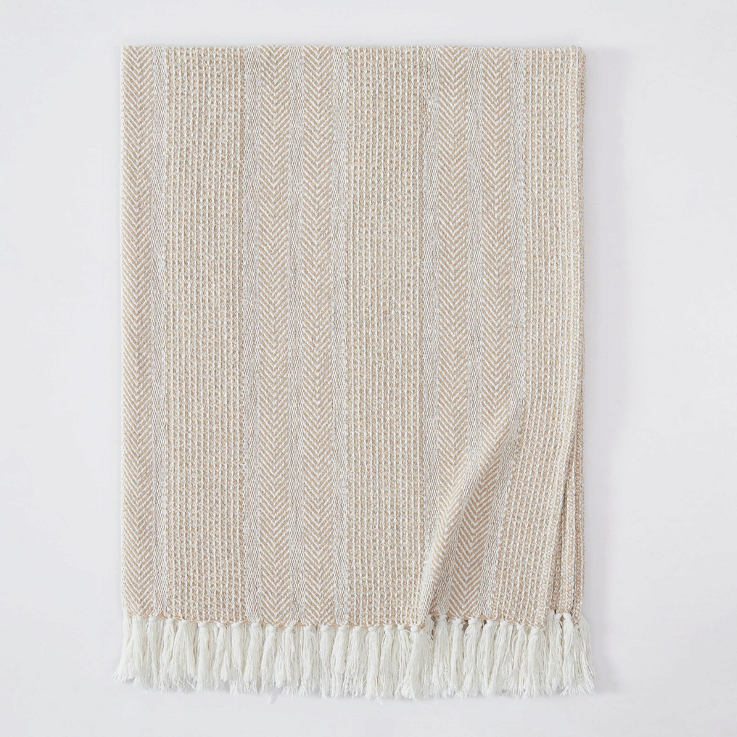 Oceanfront Resort Stripe Throw, Sand, large