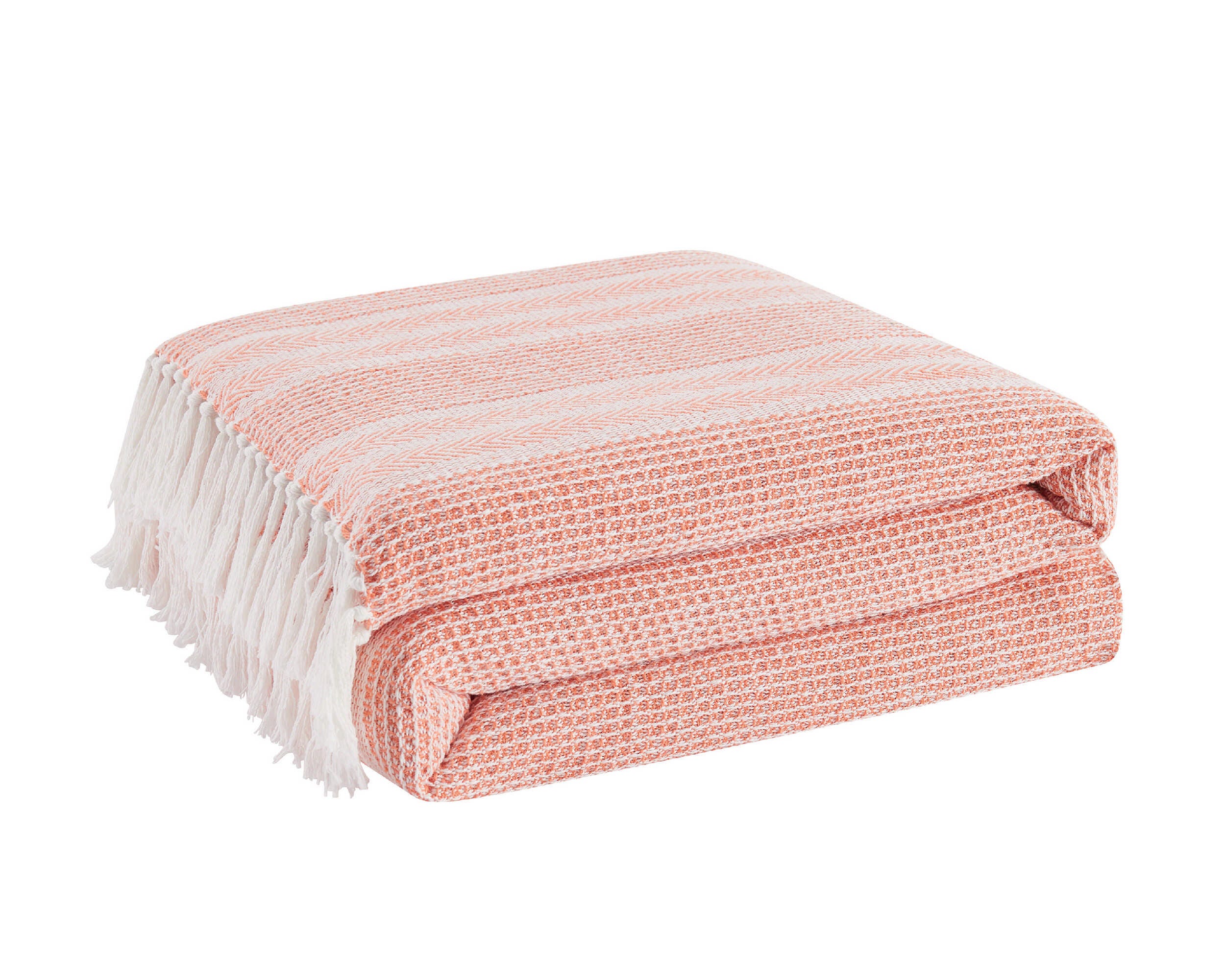 Oceanfront Resort Stripe Throw, Coral, large