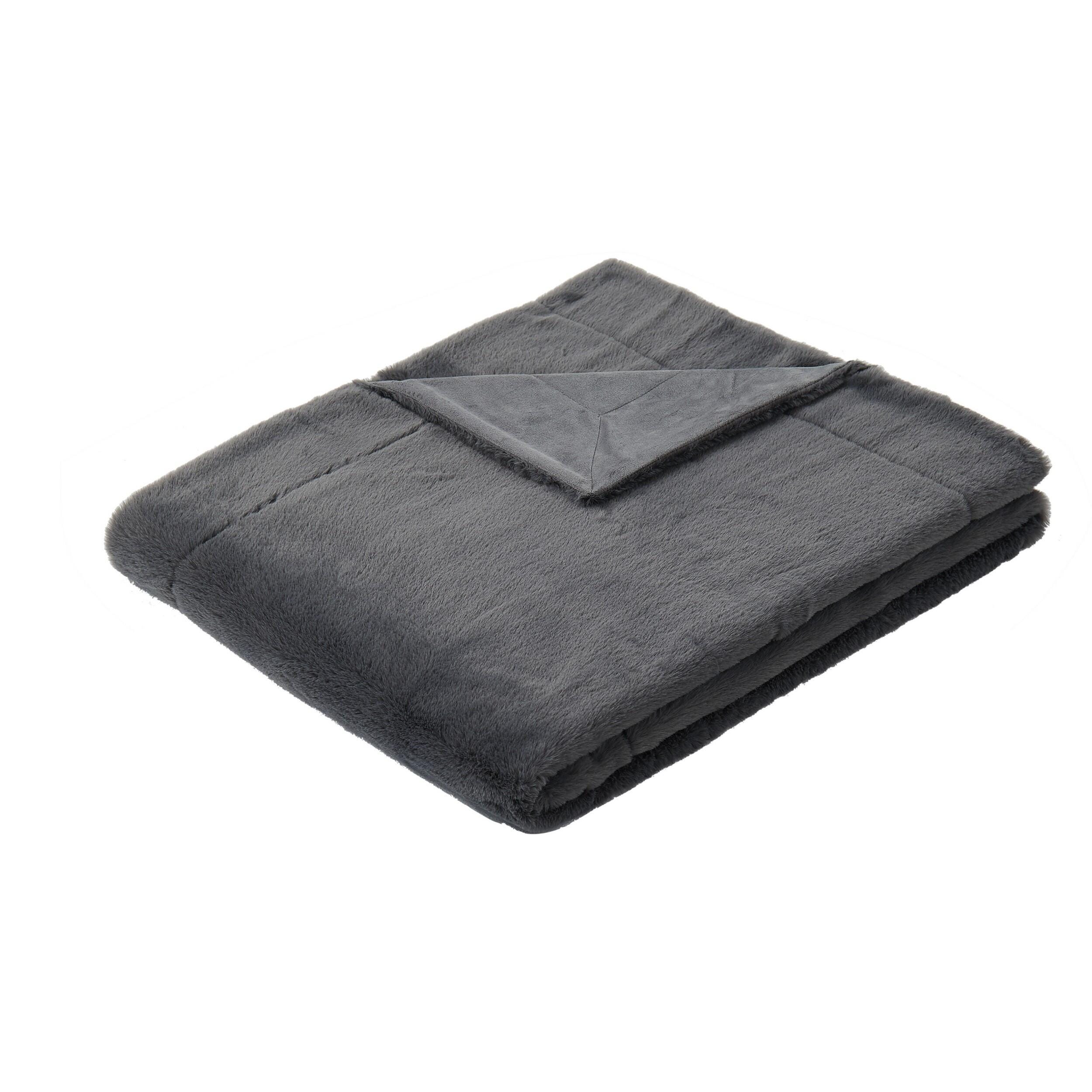 Royal Velvet Solid Throw, Gray, large