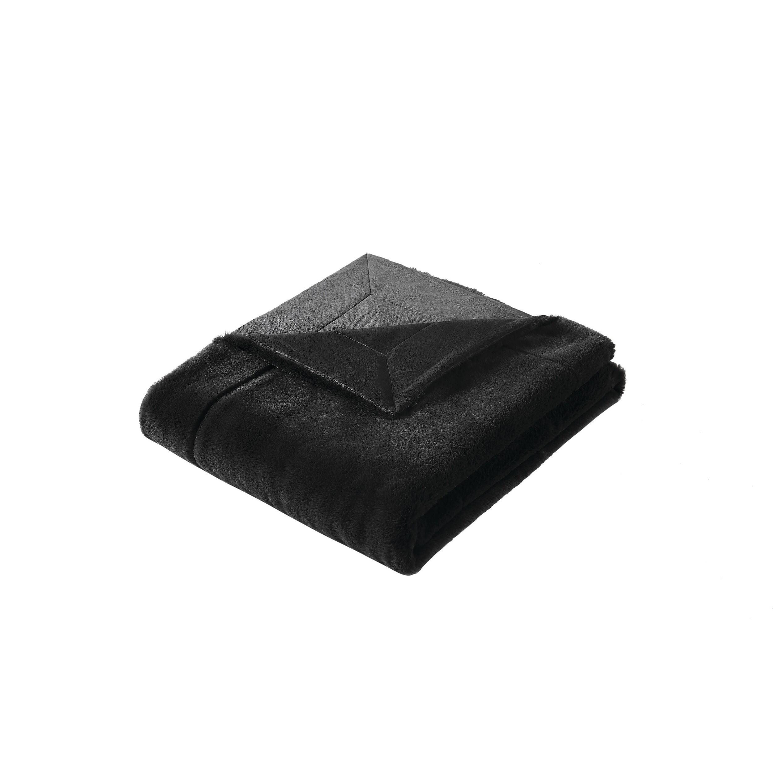 Royal Velvet Solid Throw, Black, large