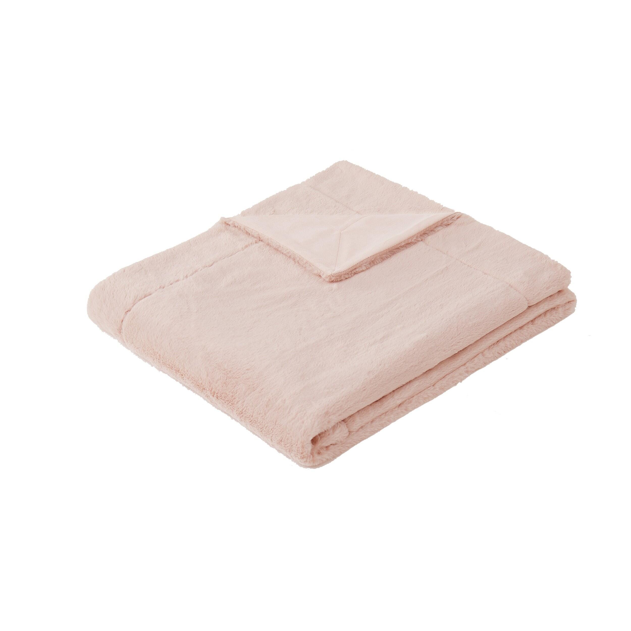 Royal Velvet Solid Throw, Blush, large