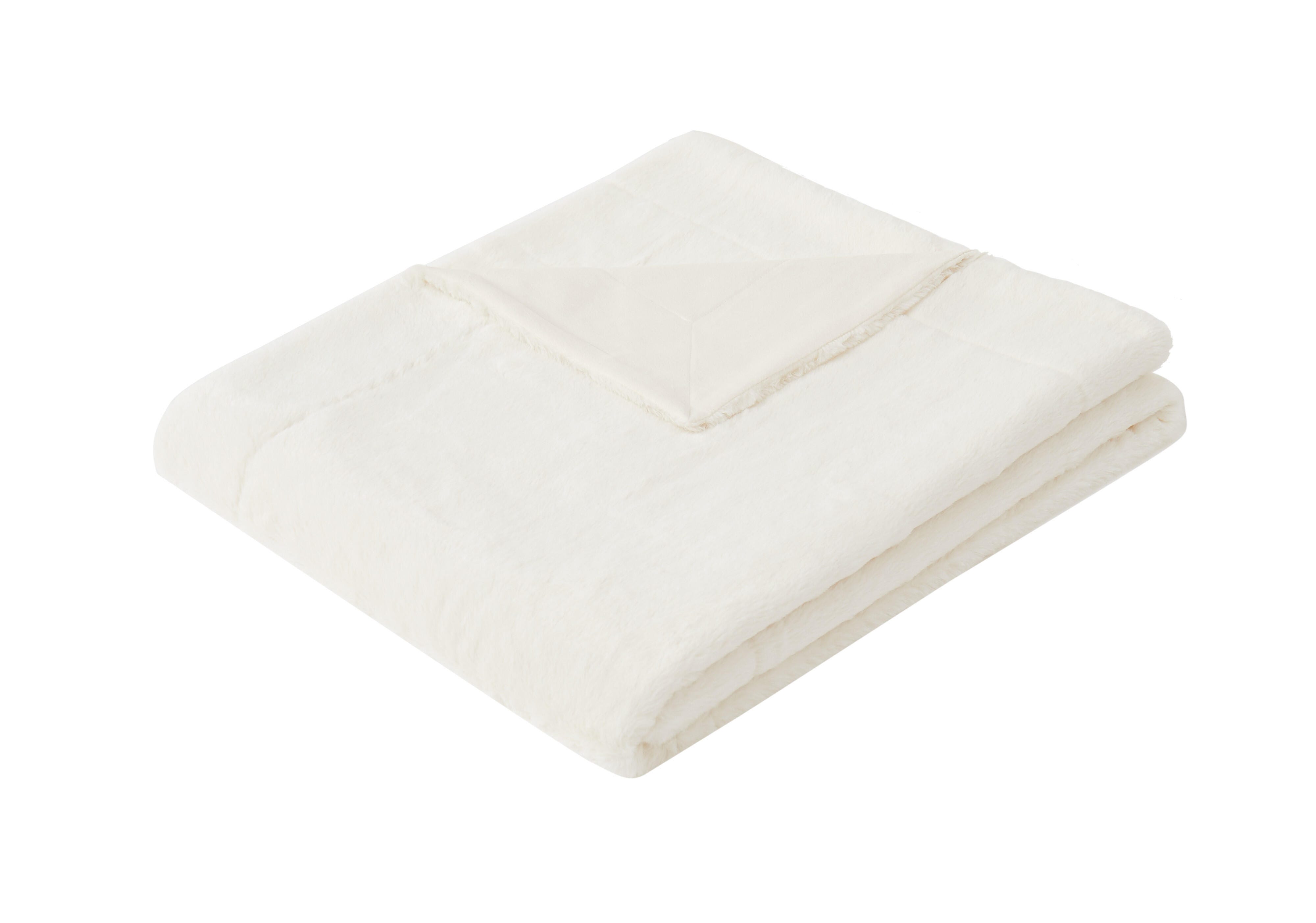 Royal Velvet Solid Throw, Ivory, large
