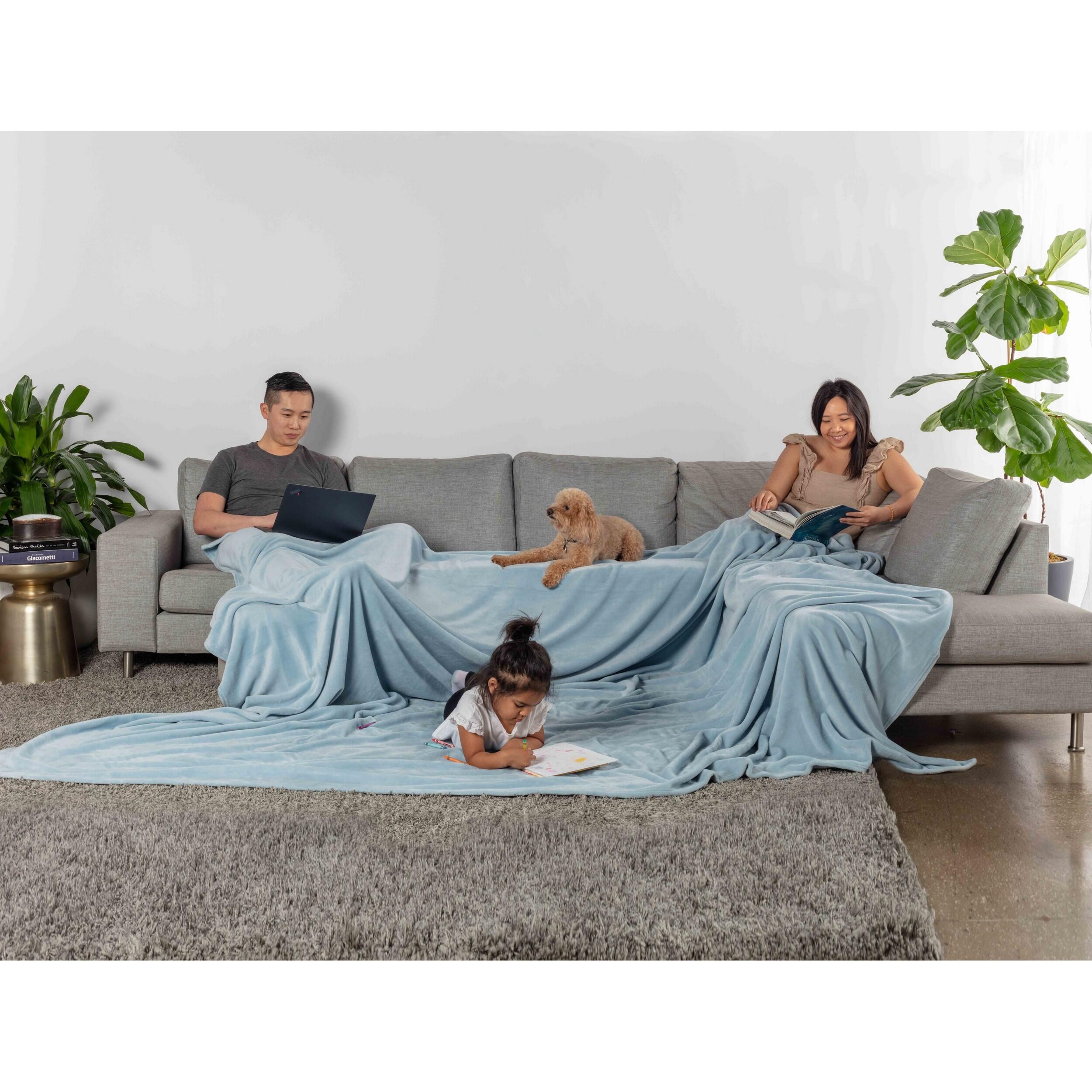 Truly Soft Throw, Light Blue, large
