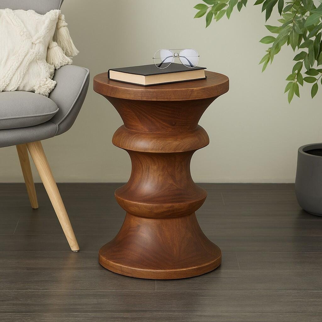 Bayberry Lane Geometric Accent End Table, , large