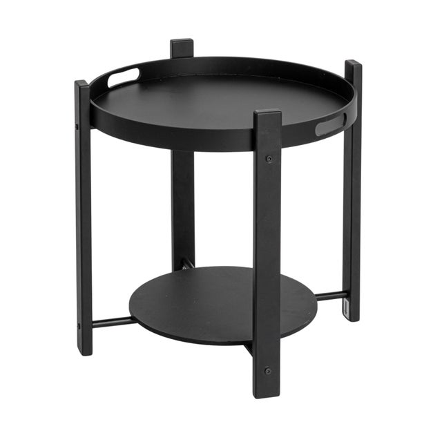 Storied Home Chic Tray Table, Black