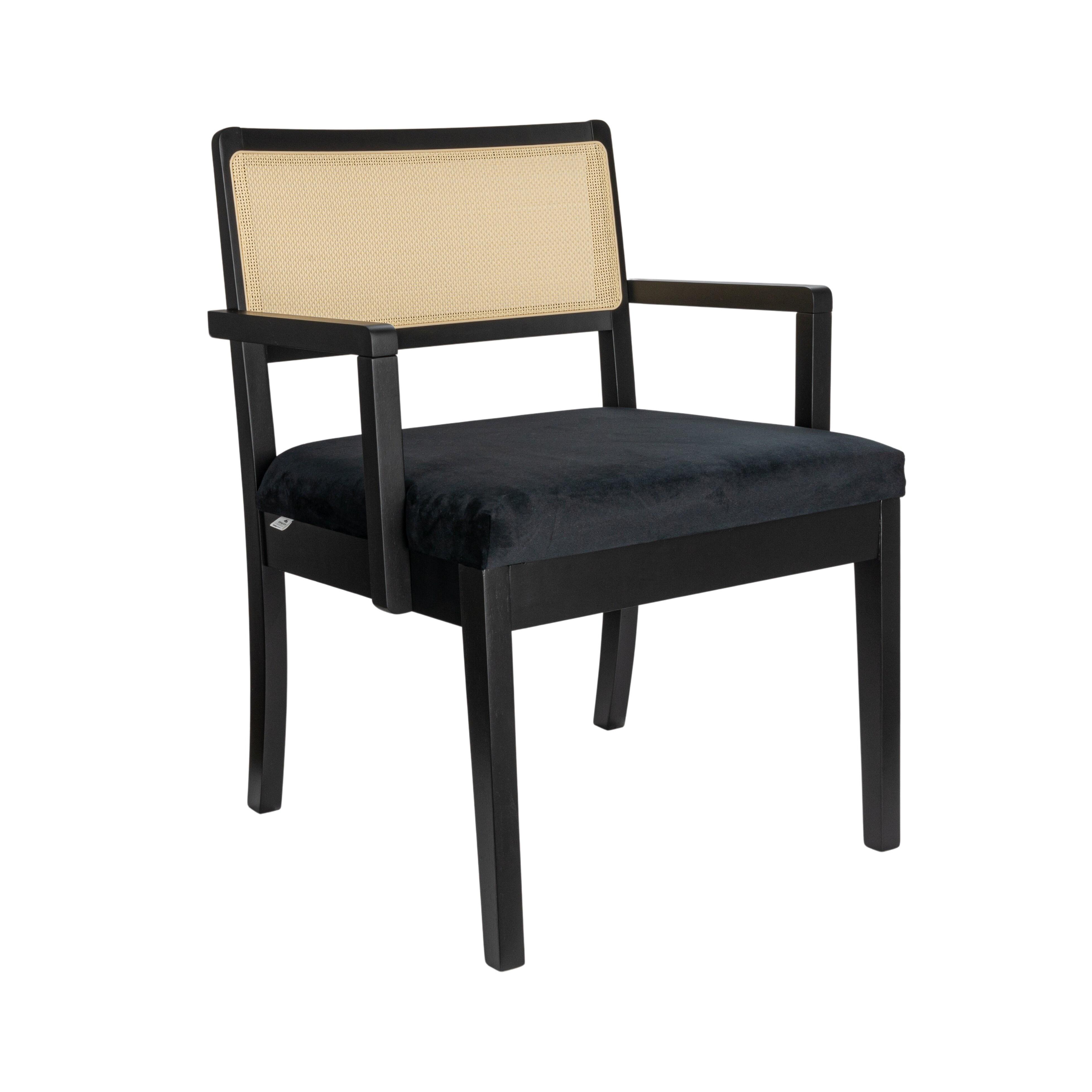 Storied Home Crawford Arm Chair, Black, large