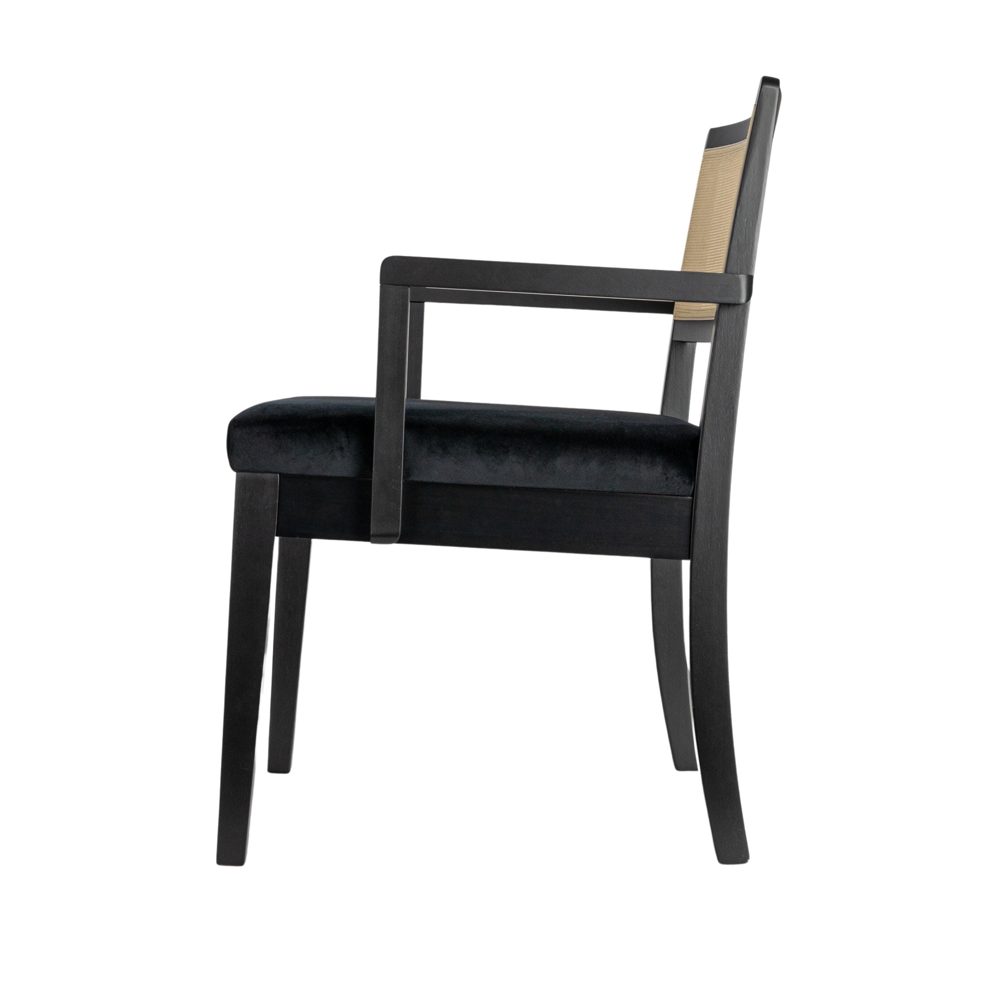 Storied Home Crawford Arm Chair, Black, large