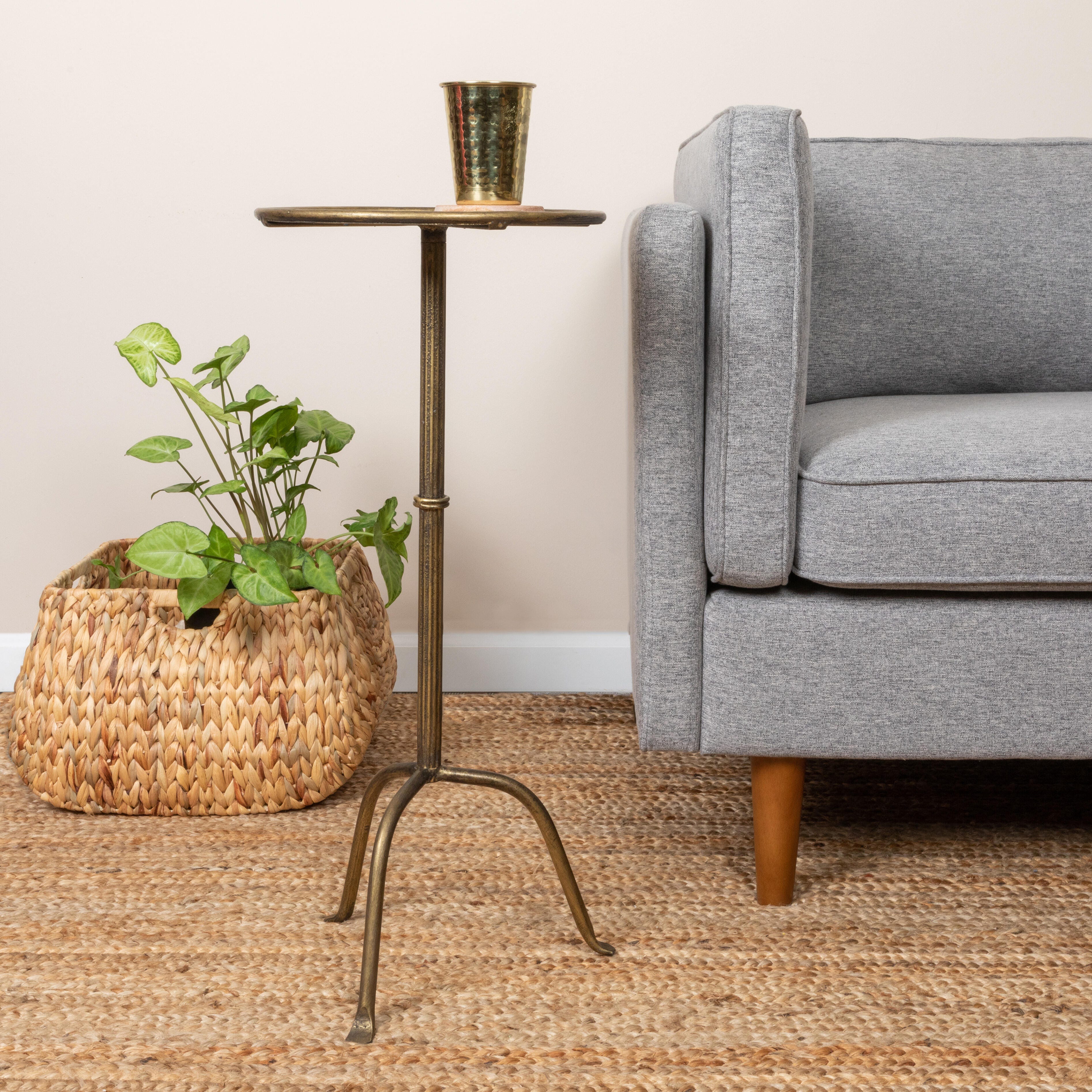 Storied Home Side Table, Antique Brass, large