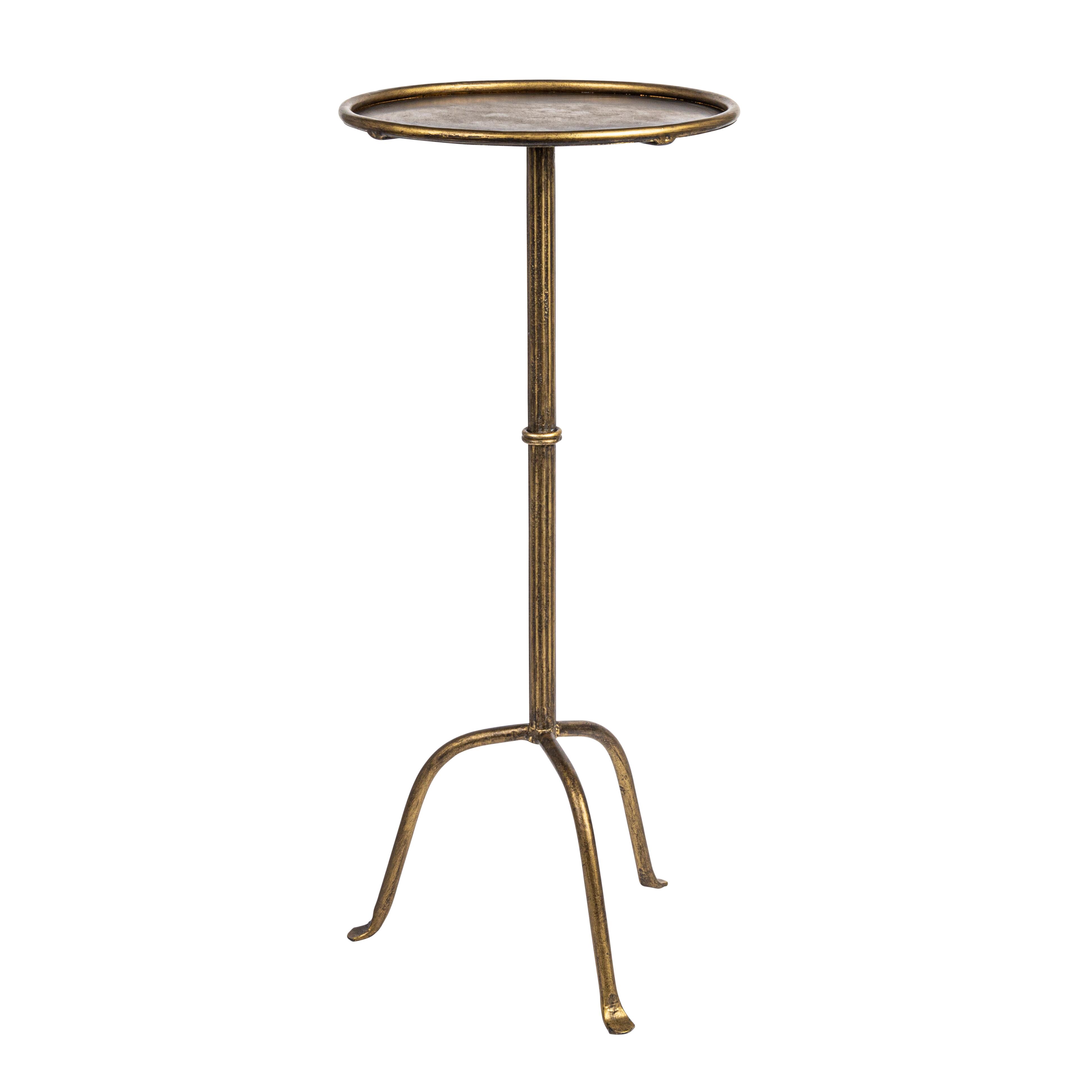 Storied Home Side Table, Antique Brass, large