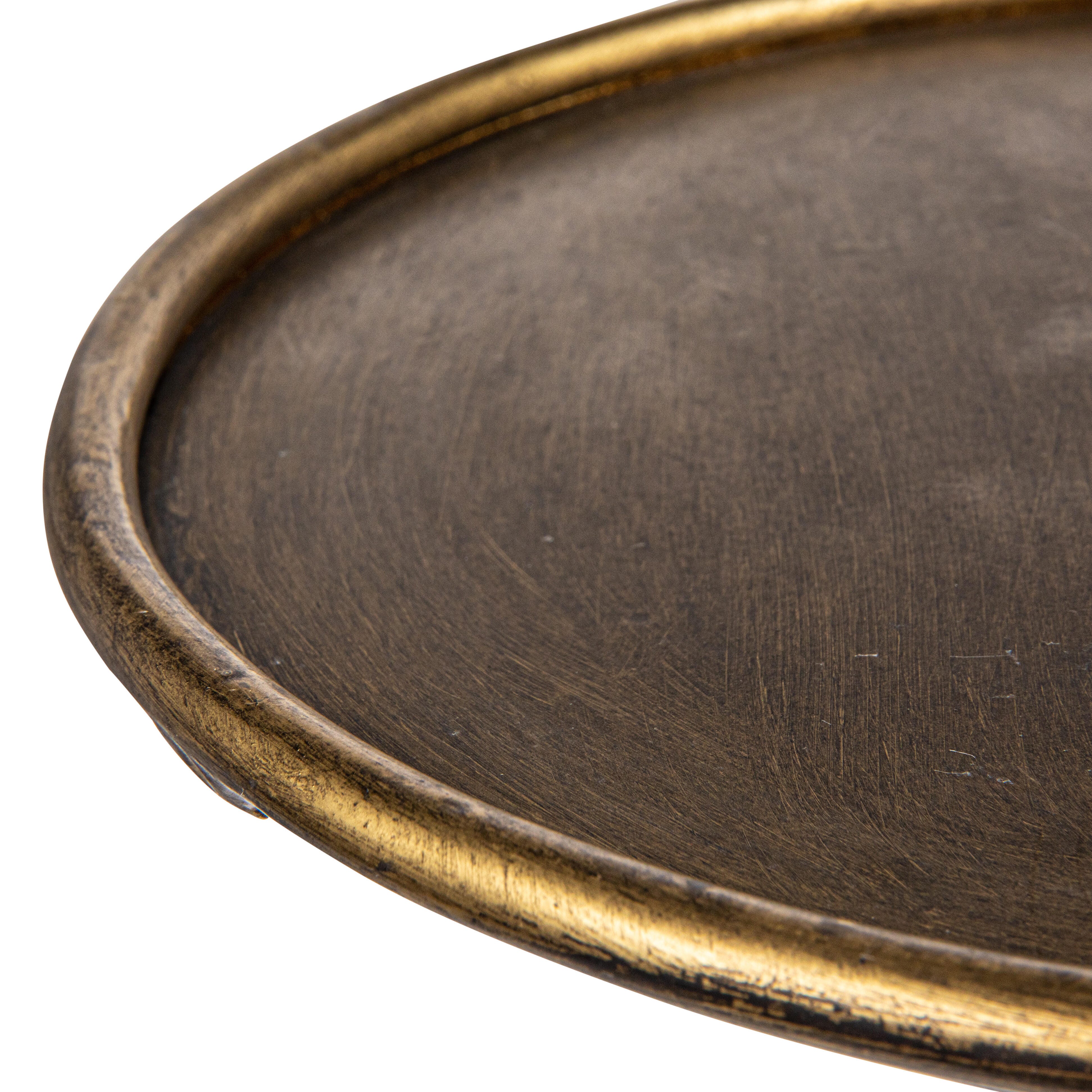Storied Home Side Table, Antique Brass, large