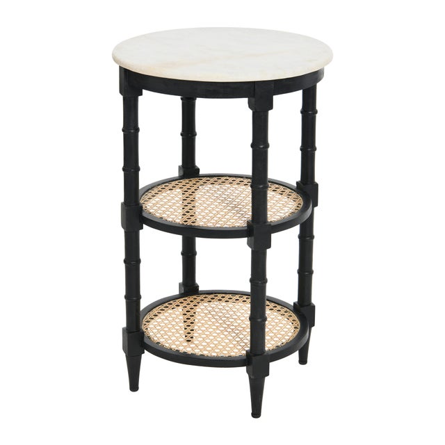 Storied Home End Table with 2 Shelves