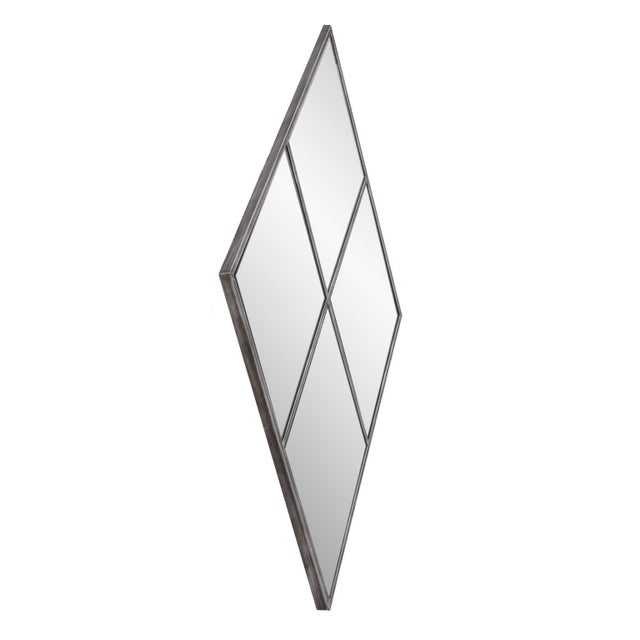 Howard Elliott Diamond Windowpane Mirror, Silver