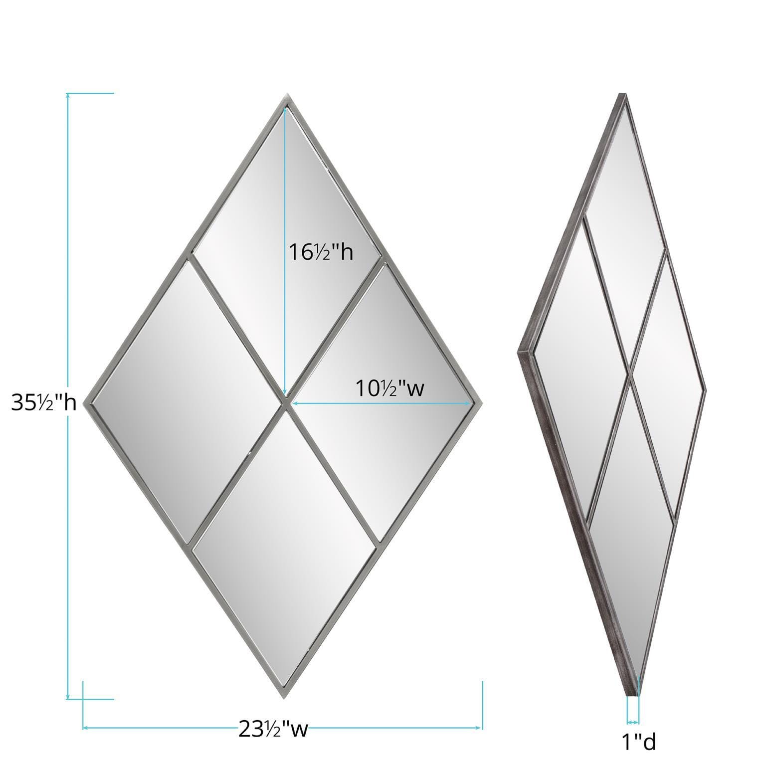 Howard Elliott Diamond Windowpane Mirror, , large