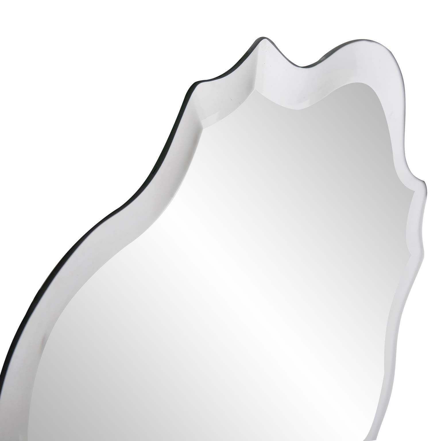Howard Elliott Frameless Scalloped Mirror, , large
